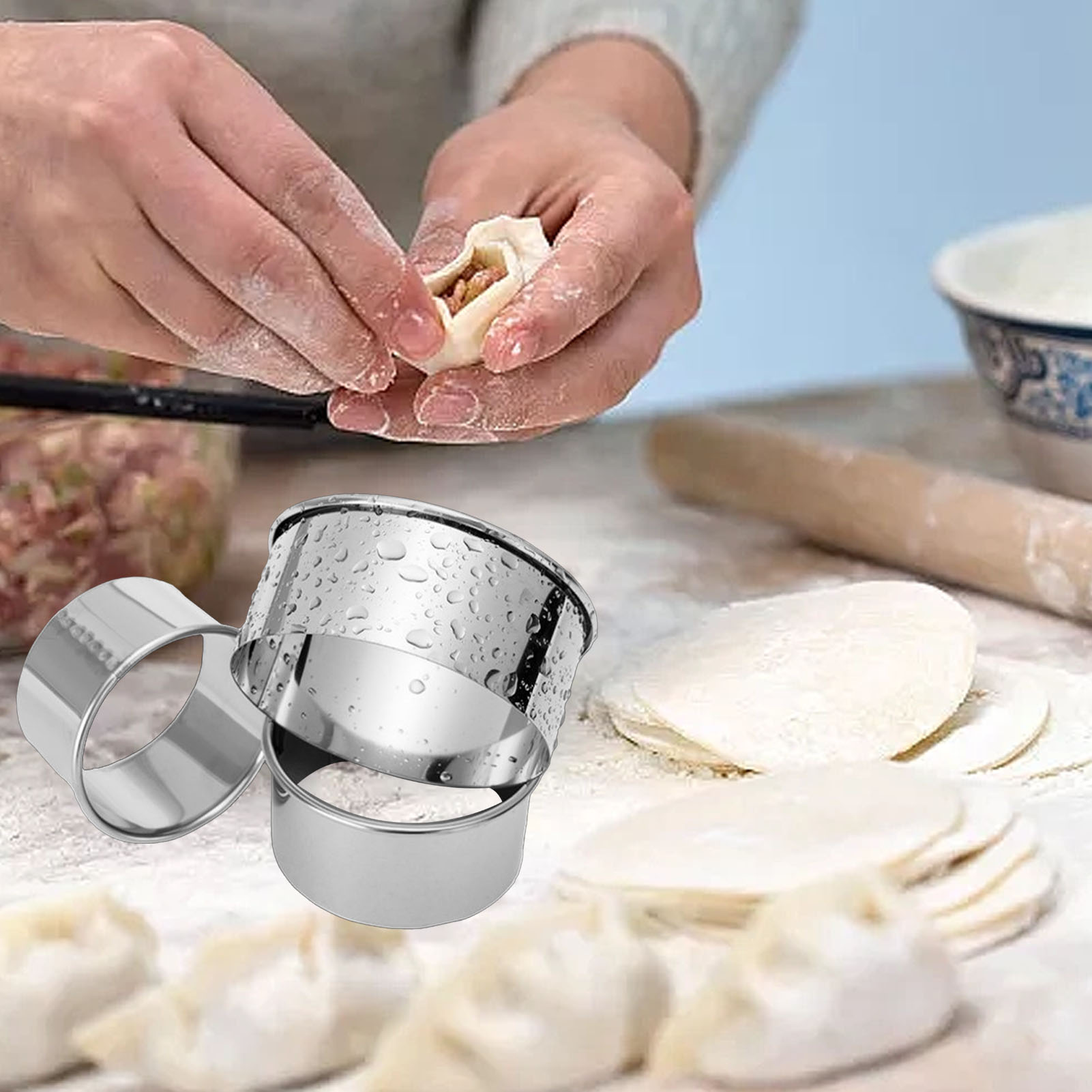 Runde Ravioliform Aus Edelstahl, 3-teiliges Set