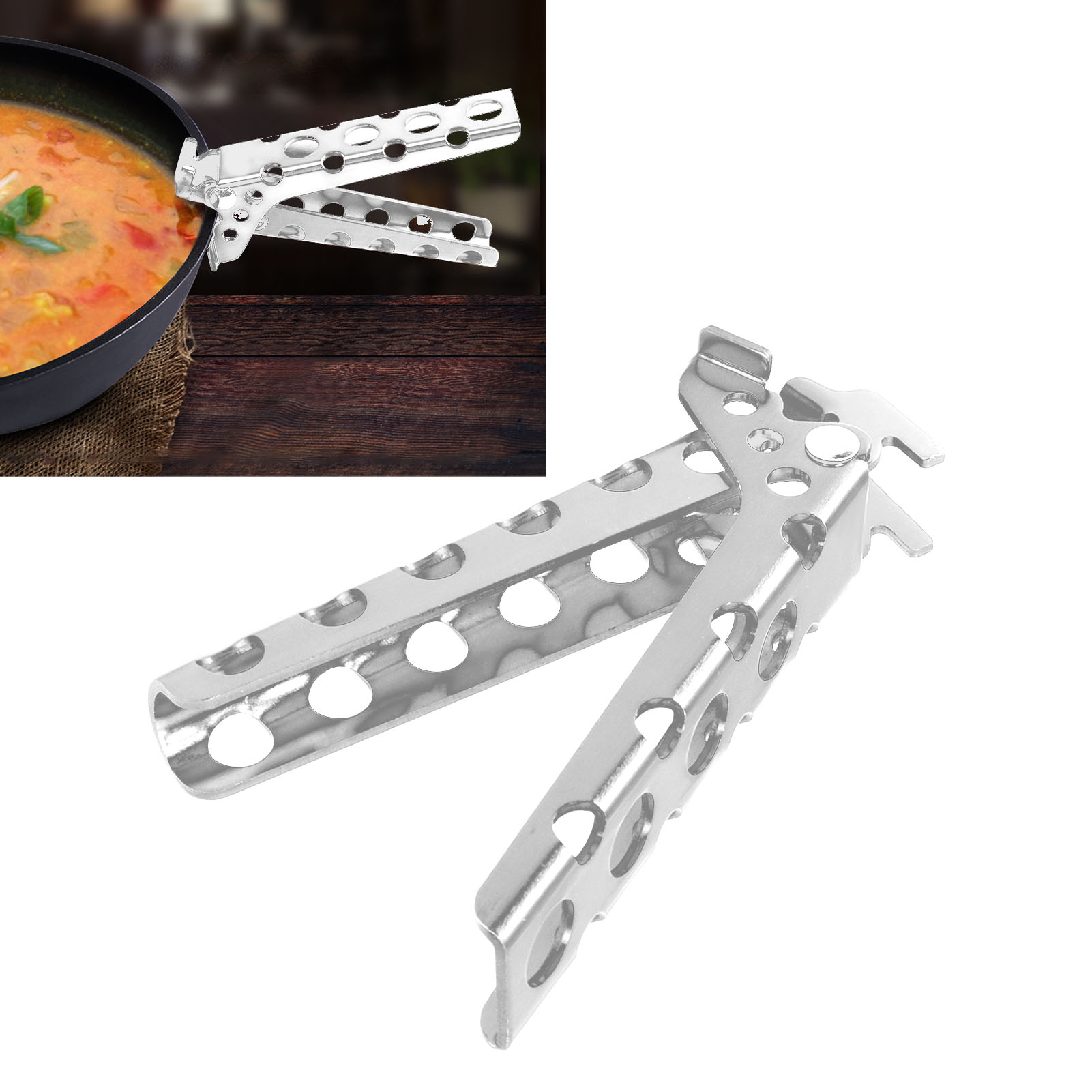 Camping-topfzubehör, Hitzebeständige Und Rutschfeste Topfzange Aus Aluminiumlegierung, Camping-topfzange, Bratpfannenzange, Silberfarben.
