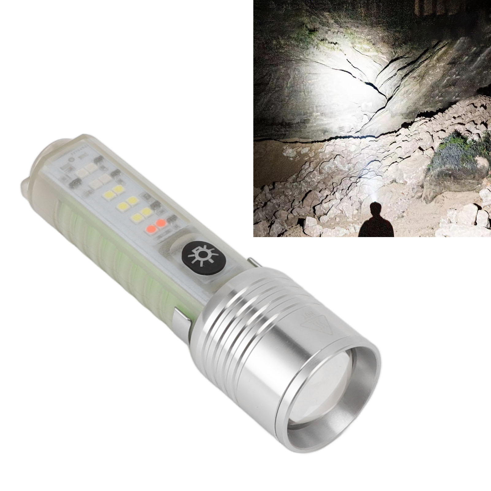 Led-taschenlampe, Wiederaufladbare Hochleistungs-taschenlampe, Ultrahelle Mini-uv-taschenlampe Mit Magnetverschluss Und Multifunktionsfunktion