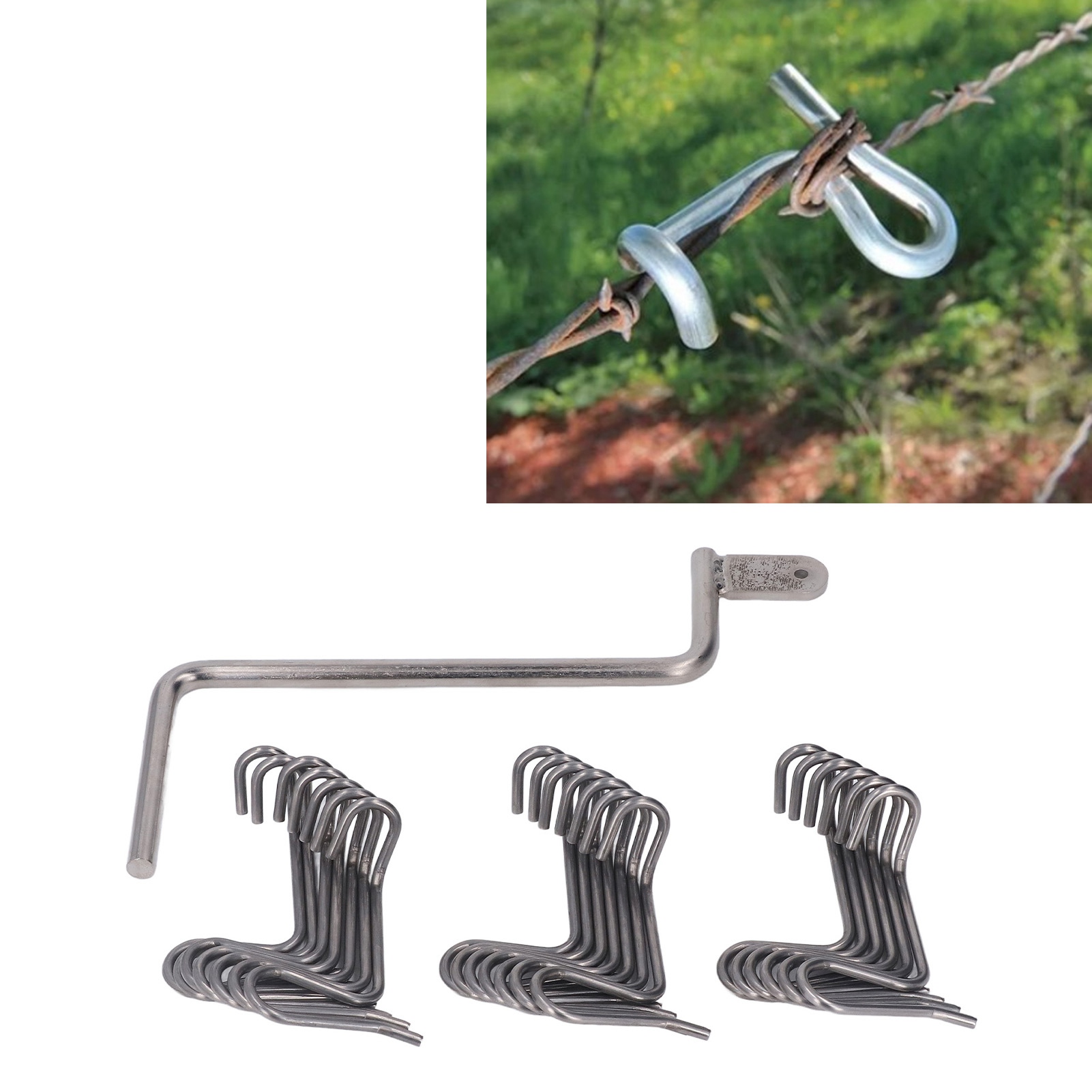 20 Wiederverwendbare Zaunclips Zur Reparatur Loser Und Durchhängender Drähte Stacheldraht-drehwerkzeug Für Garten Und Haus