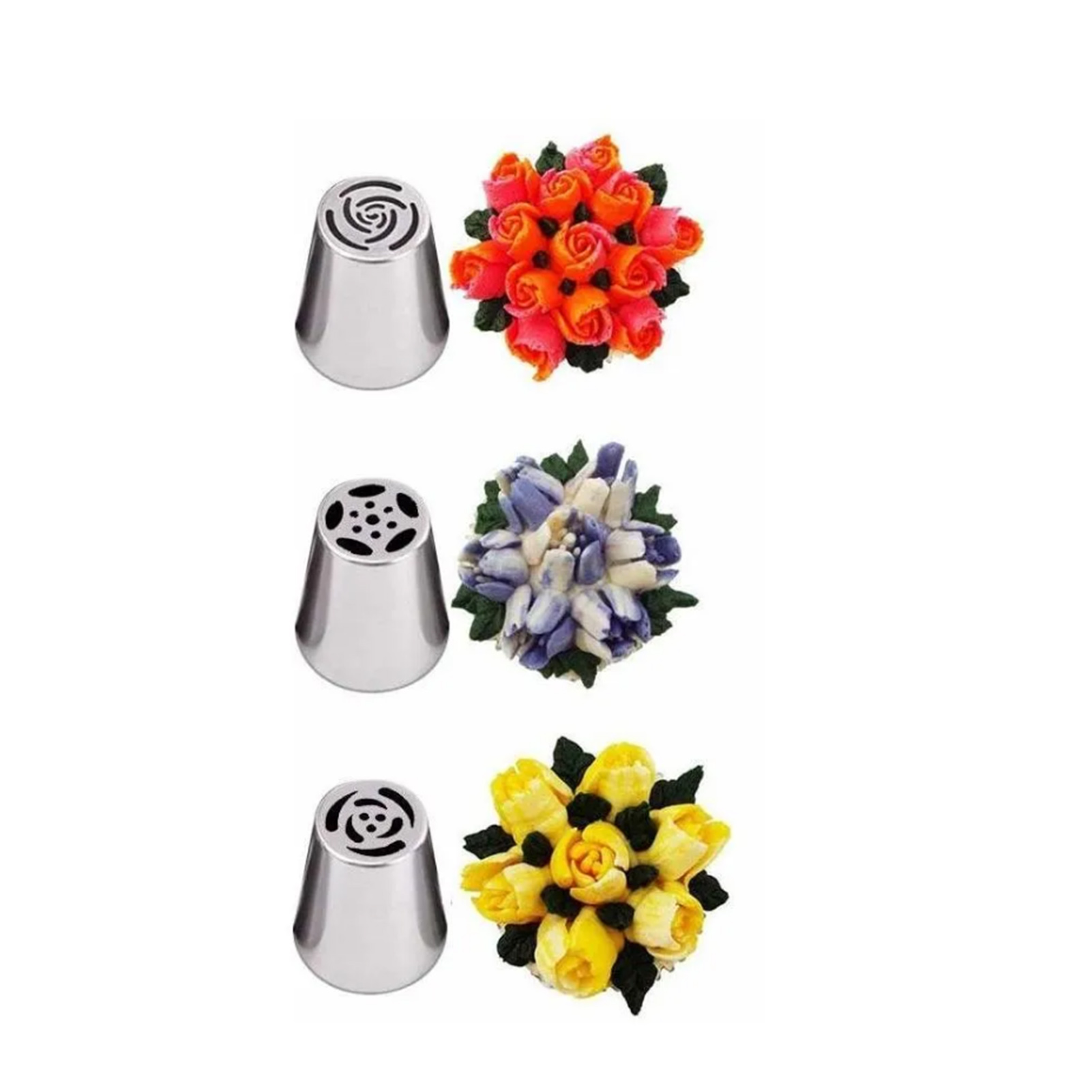 Set Mit 14 Russischen Spritztüllen, Großformatiger Edelstahl-spritztüllenadapter, Spritzbeutel, Dekorationswerkzeuge