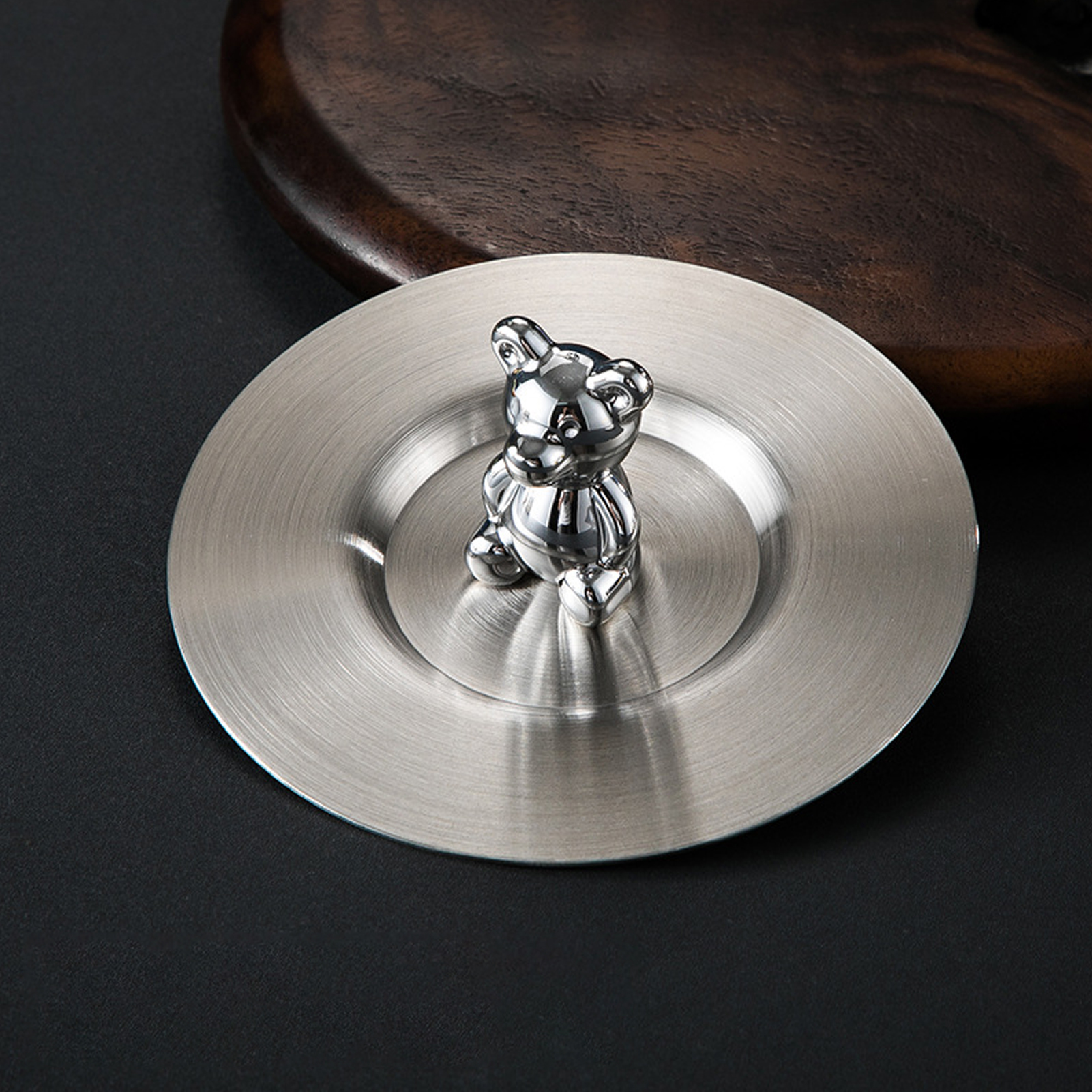 Bärenförmiger Edelstahl-tassendeckel, Universalgröße Für Keramik- Und Glastassen, Staubdicht, Silberfarben.