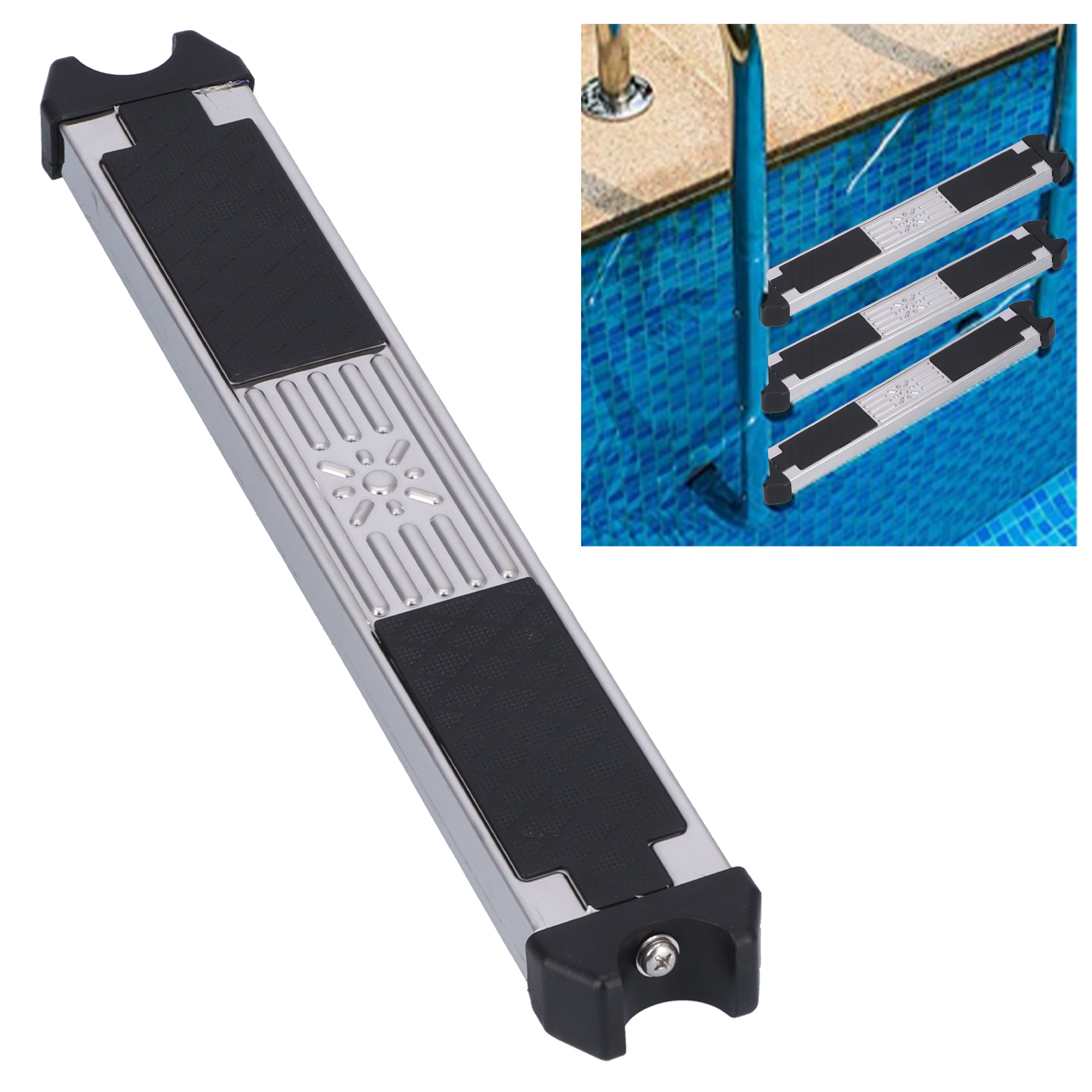 Rutschfeste Rolltreppenstufen Aus Edelstahl Für Thermalbäder/spas/schwimmbäder, Inklusive Ersatzschrauben.