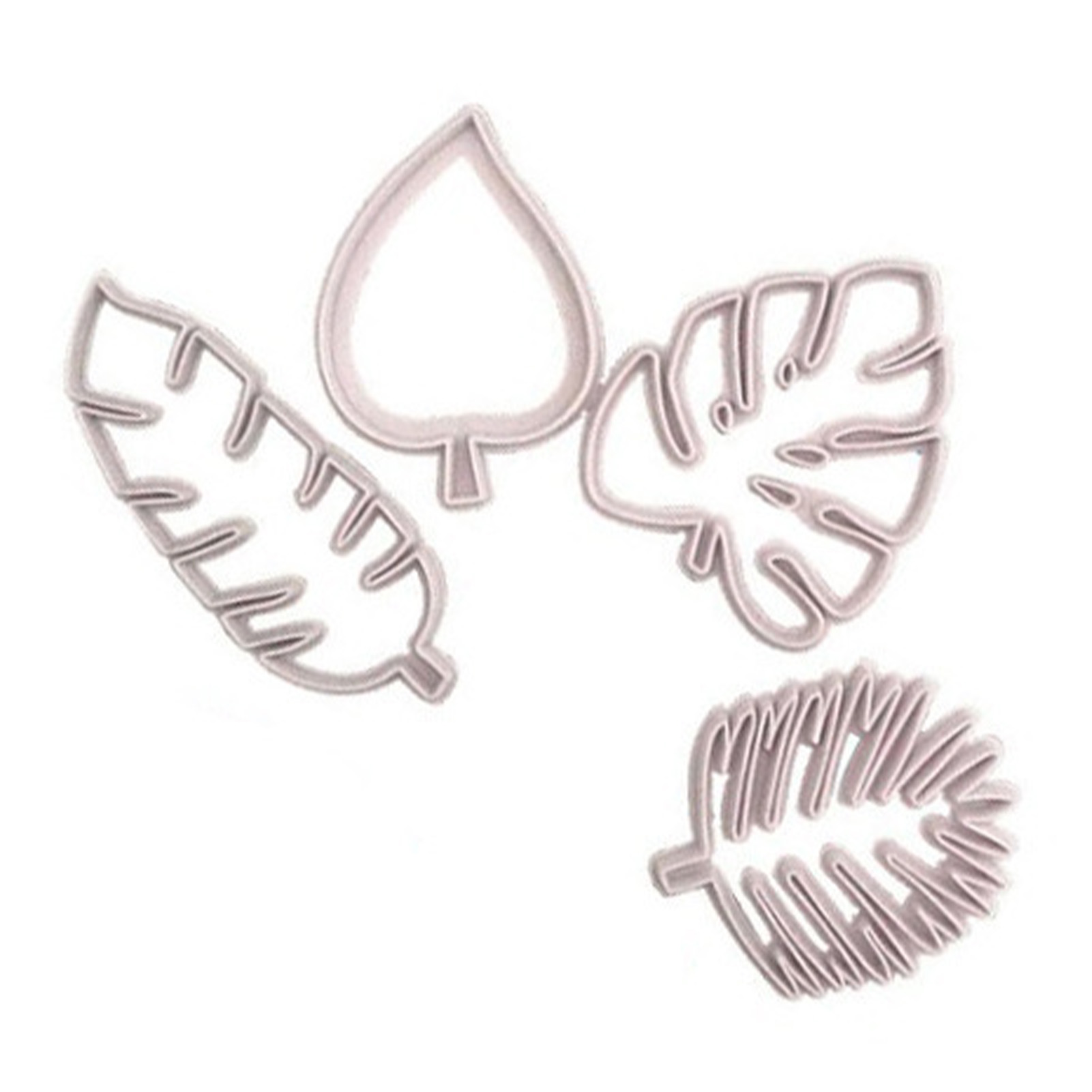 Ausstechform Für Tropische Blätter (4er-set), Monstera-blatt-ausstechform Aus Kunststoff, Fondant-torten-dekorationsform