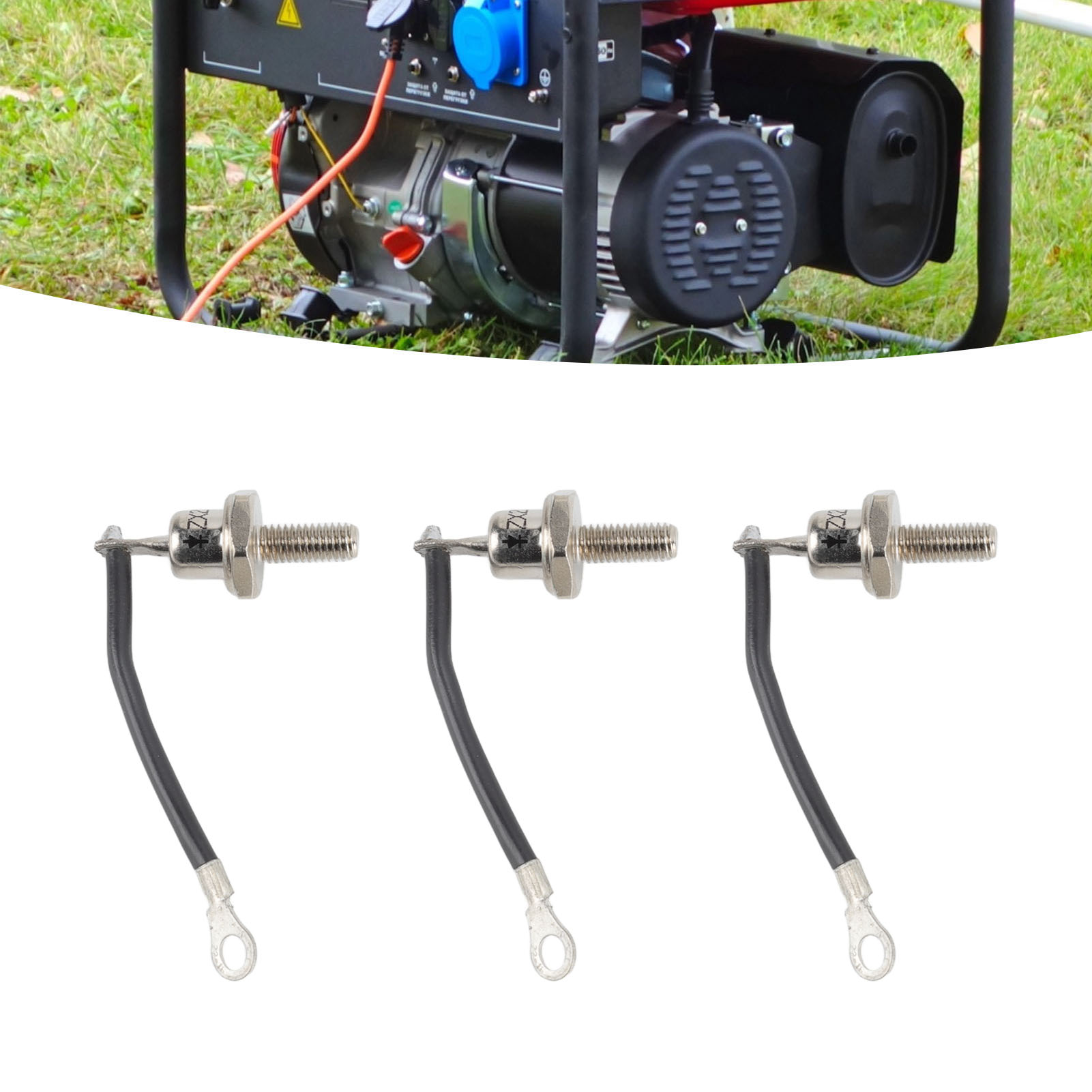 Satz Mit 3 Ersatzteilen Für Dieselgeneratoren: Zx25-12 Dioden Mit Kabel, 25a Minuspol (schwarz)