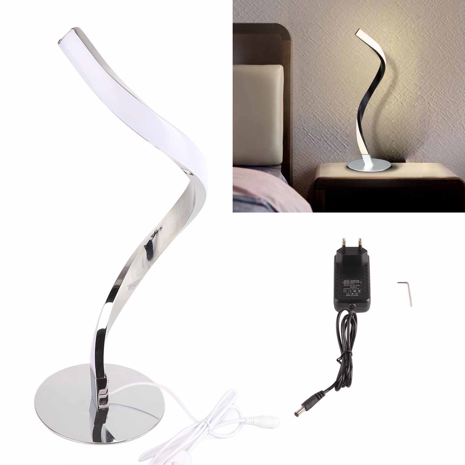 Schlangenförmige Tischleuchte, Gebogene Tischleuchte, Kreative, Minimalistische Und Moderne Tischleuchte, Schlangenförmige Nachttischleuchte Für Wohn- Oder Schlafzimmer, Leselampe, Farbenfrohes Nachtl
