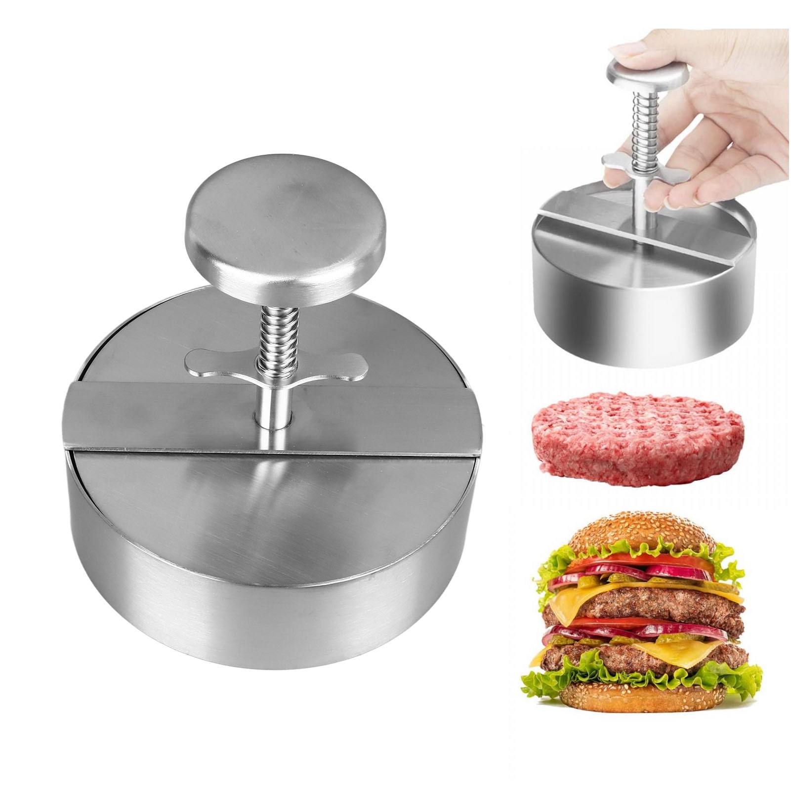 Fleischpresse Aus Edelstahl 304, Hamburgerpresse, Frikadellenform, Küchenutensil, 14 Cm