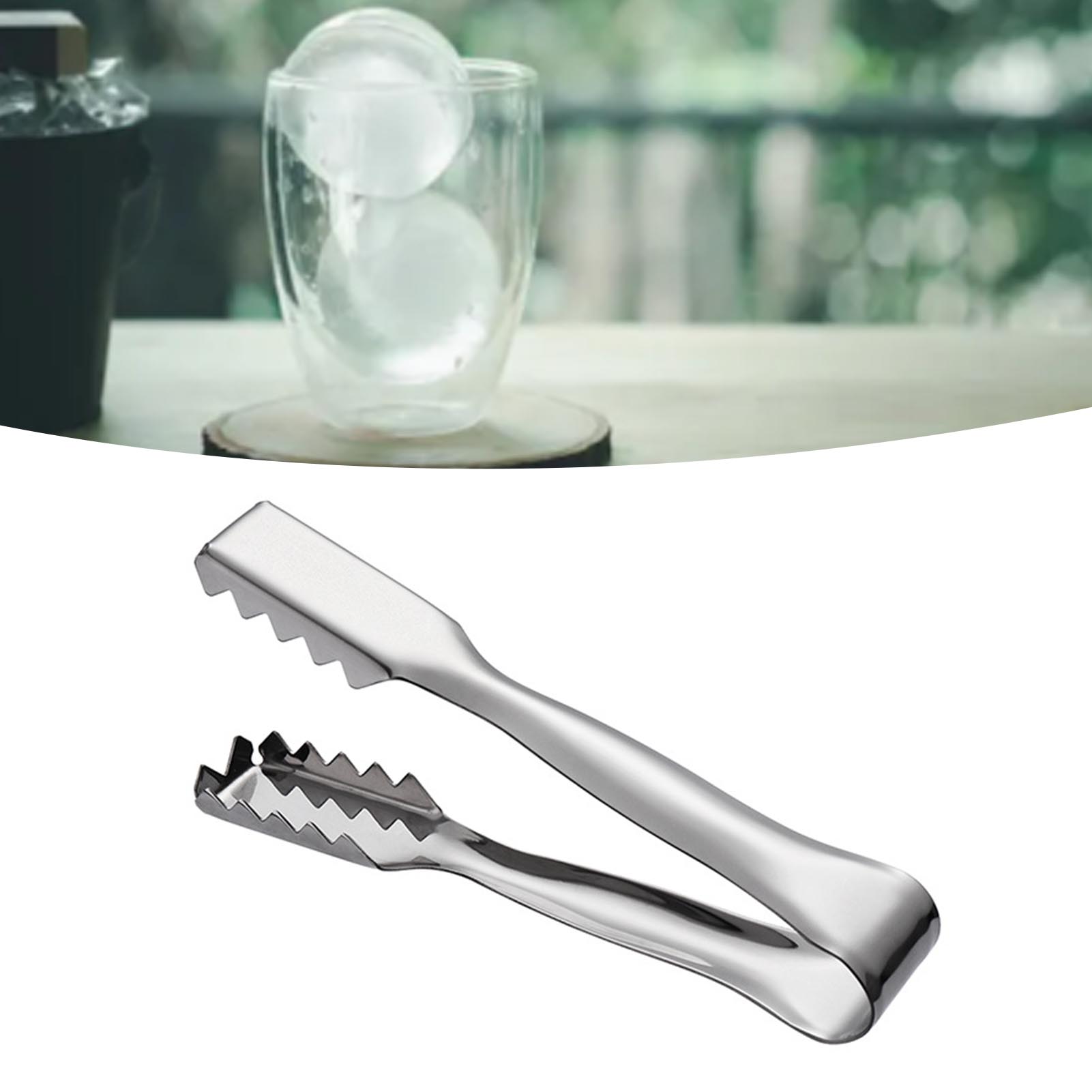 Eiszange Aus Edelstahl Mit Runden Eiskugeln Und Breiter, Gezackter Öffnung – Eine Kleine Zange Für Ktv-bars Und Cocktails.