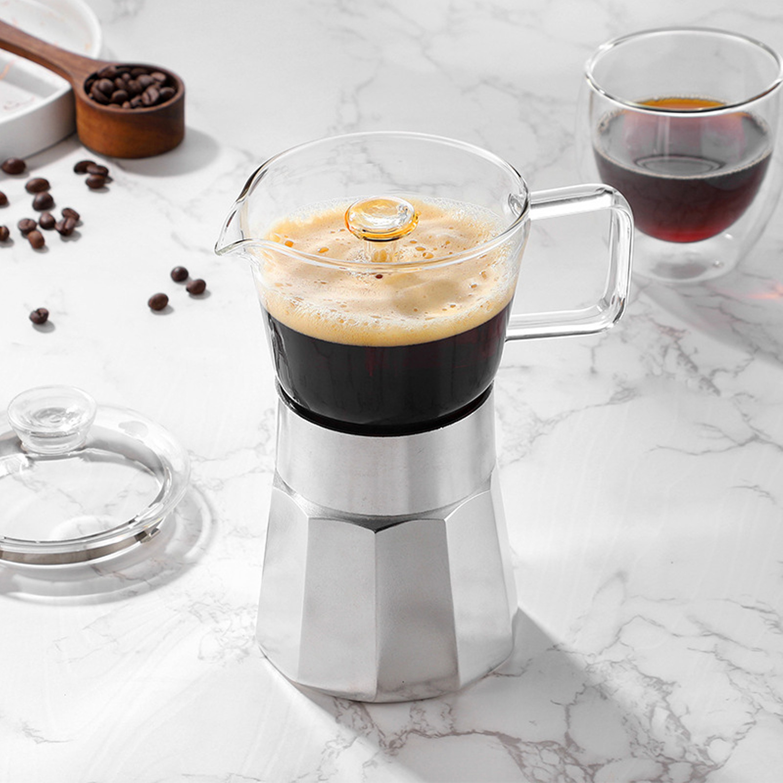240 Ml Espressokocher Mit Einem Ventil, Tragbarer Manueller Filterkaffeebereiter.