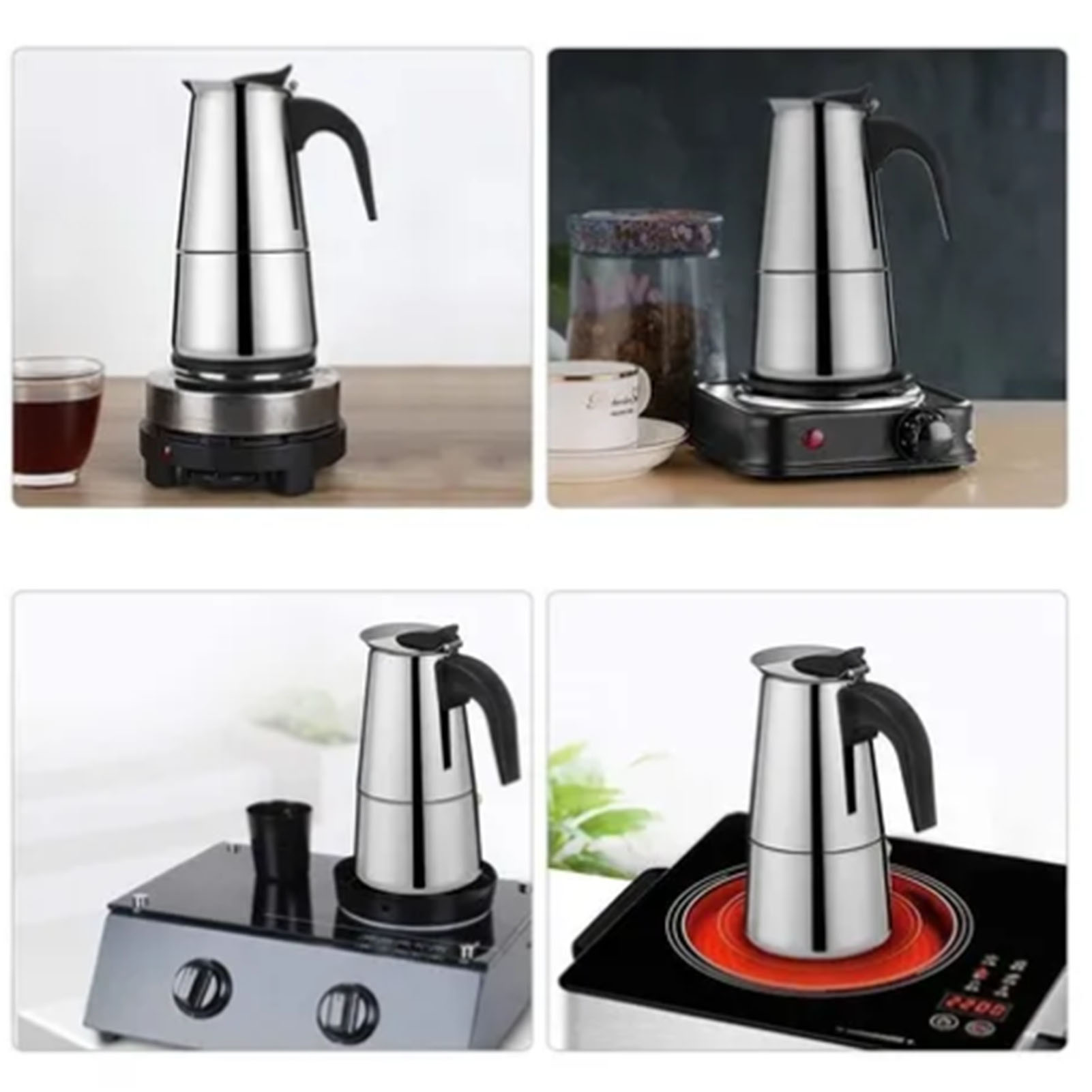 Italienische Moka-kanne Aus Edelstahl, Thermoskanne, Europäischer Stil, 300 Ml