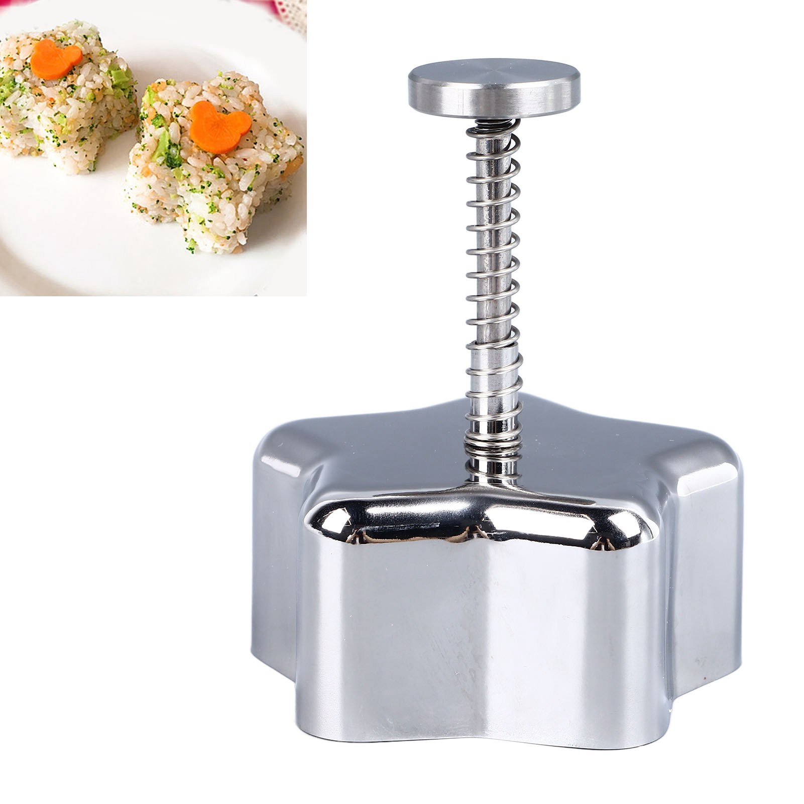 Reisbällchenform Aus Edelstahl 304, Babynahrungszubereitungswerkzeug, Lebensmittelechte Reisbällchenform, Sushi-werkzeug, Blumenmuster