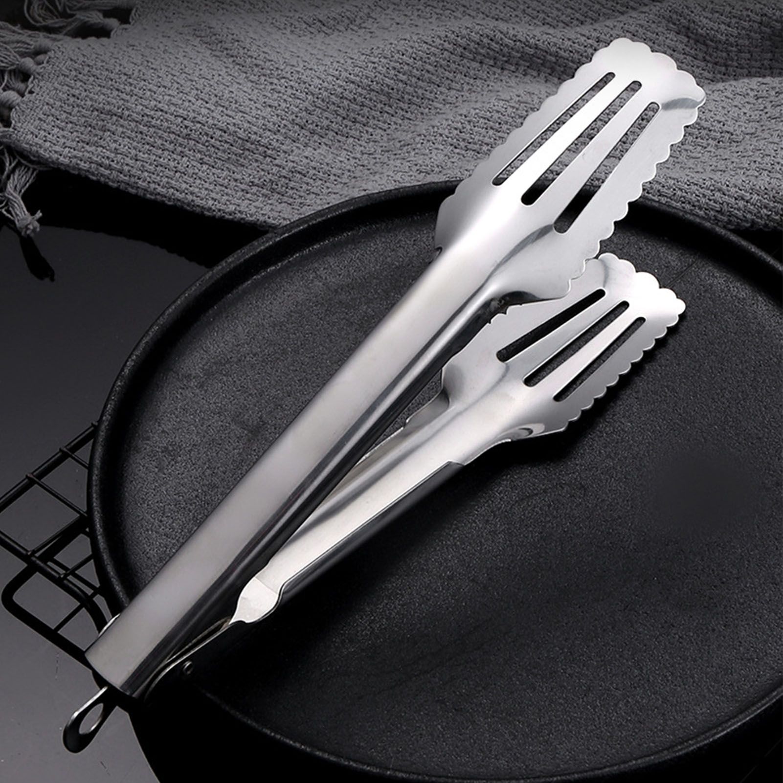 Dicke, Nicht Magnetische, Komplett Aus Edelstahl Gefertigte Grillzange Für Grillabende, Braten Und Buffets
