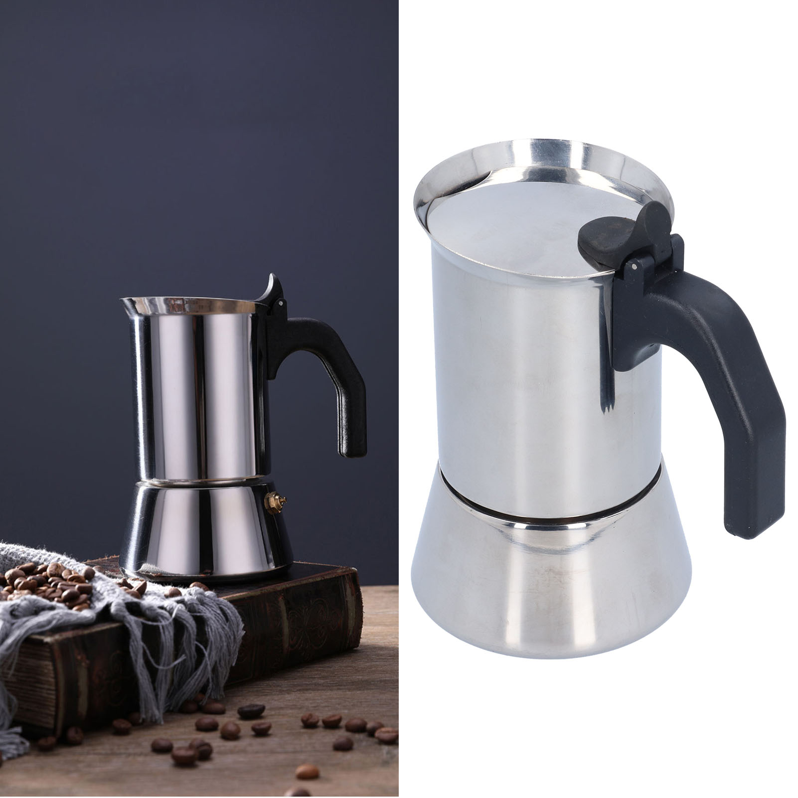 Dickwandige Moka-kanne, Espresso-siphon-kaffeemaschine Aus Edelstahl Für Den Heimgebrauch