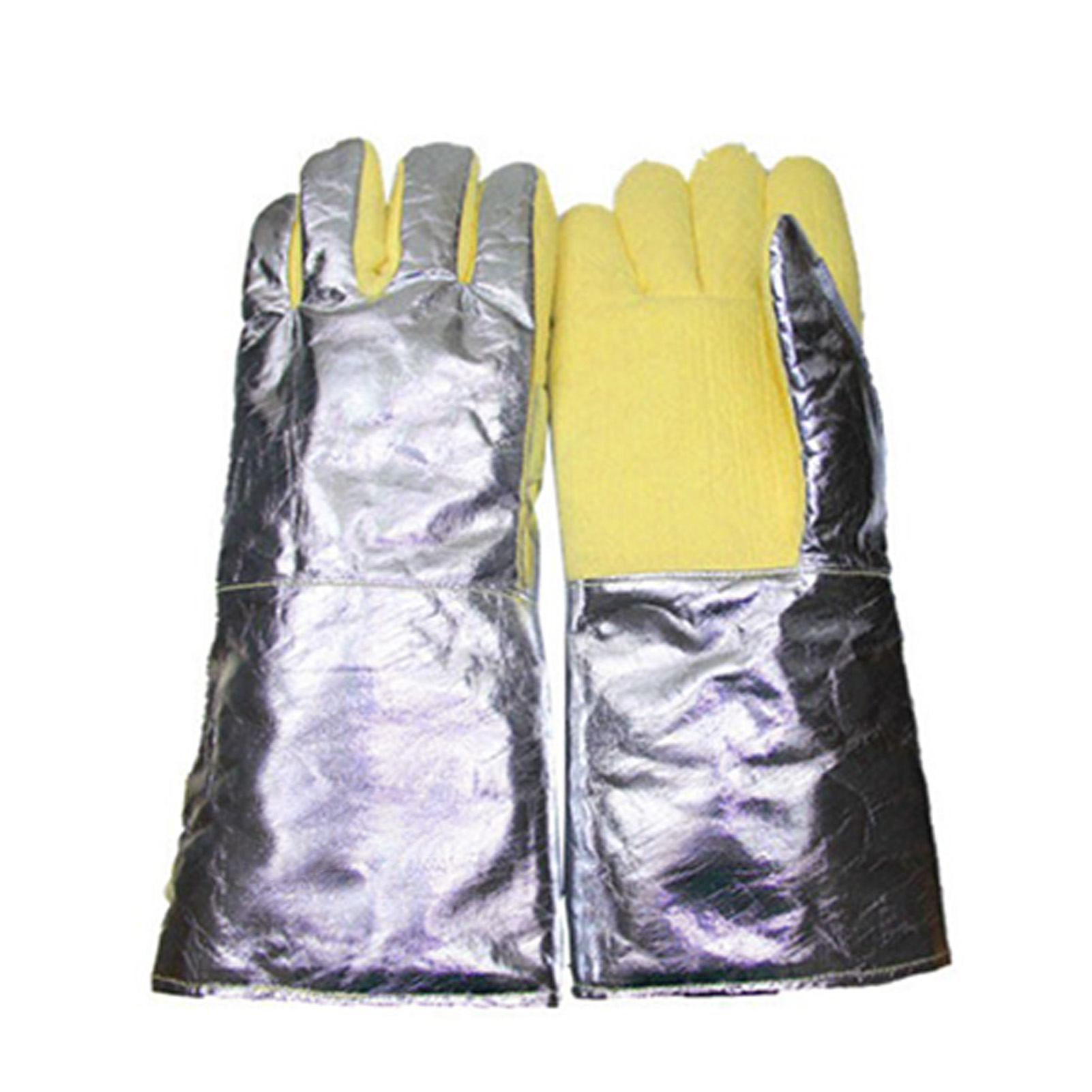 Anbaili Abl-s52136cm Handschuhe Aus Dicht Gewebtem Aramidgewebe, Beständig Gegen Hohe Temperaturen (500 Grad), Mit Aluminiumfolienrücken Zur Wärmeisolierung Und Zum Schutz Vor Verbrennungen (paar).