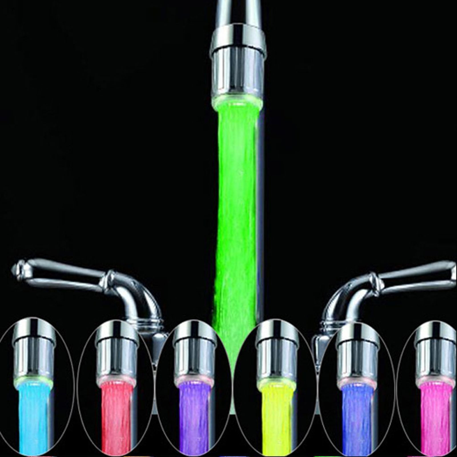 Led-beleuchteter Wasserhahn, Led-wasserhahn Mit Sieben Wechselnden Farben
