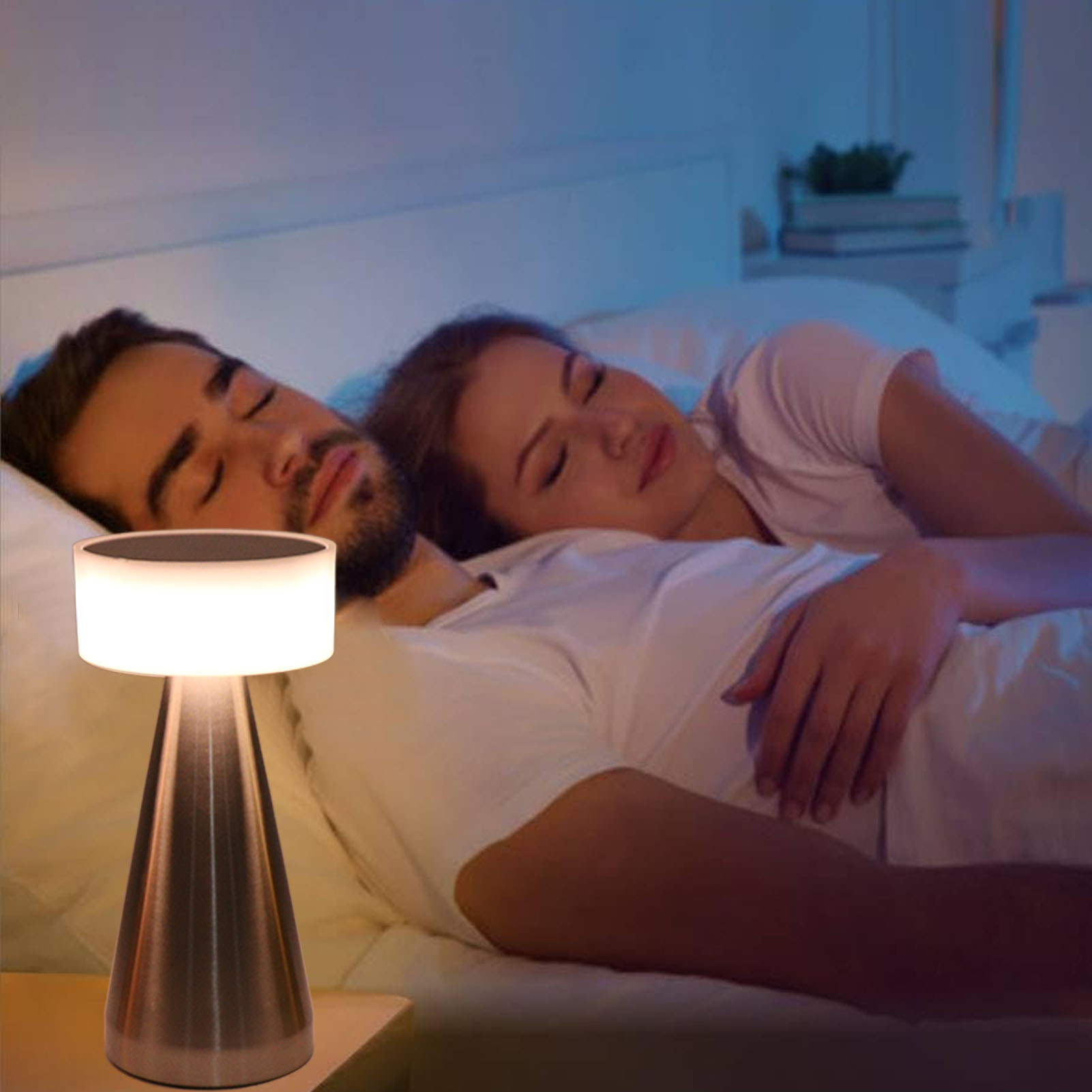 Tragbare Led-schreibtischlampe Mit 3 Farbtemperaturen, Einstellbarer Helligkeit, Wiederaufladbar, Ideal Für Kinder, Kinderzimmer, Als Nachtlicht Oder Nachttischlampe, Silberfarben.