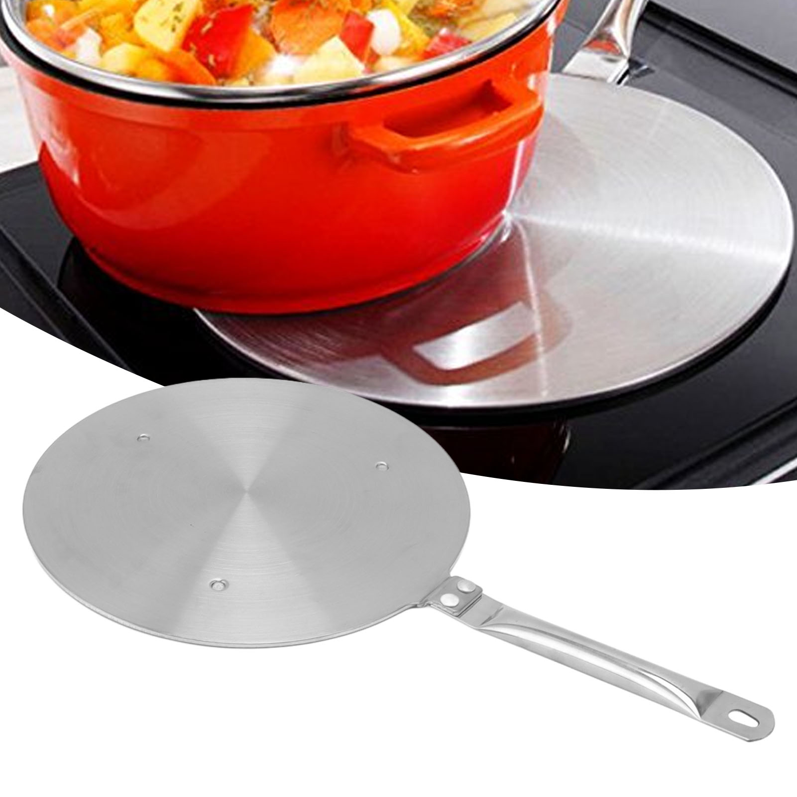 24 Cm Edelstahl-wärmeleitplatte – Küchenzubehör – Wärmeleitplatte Für Induktionskochfeldadapter – Magnetische Wärmeübertragung