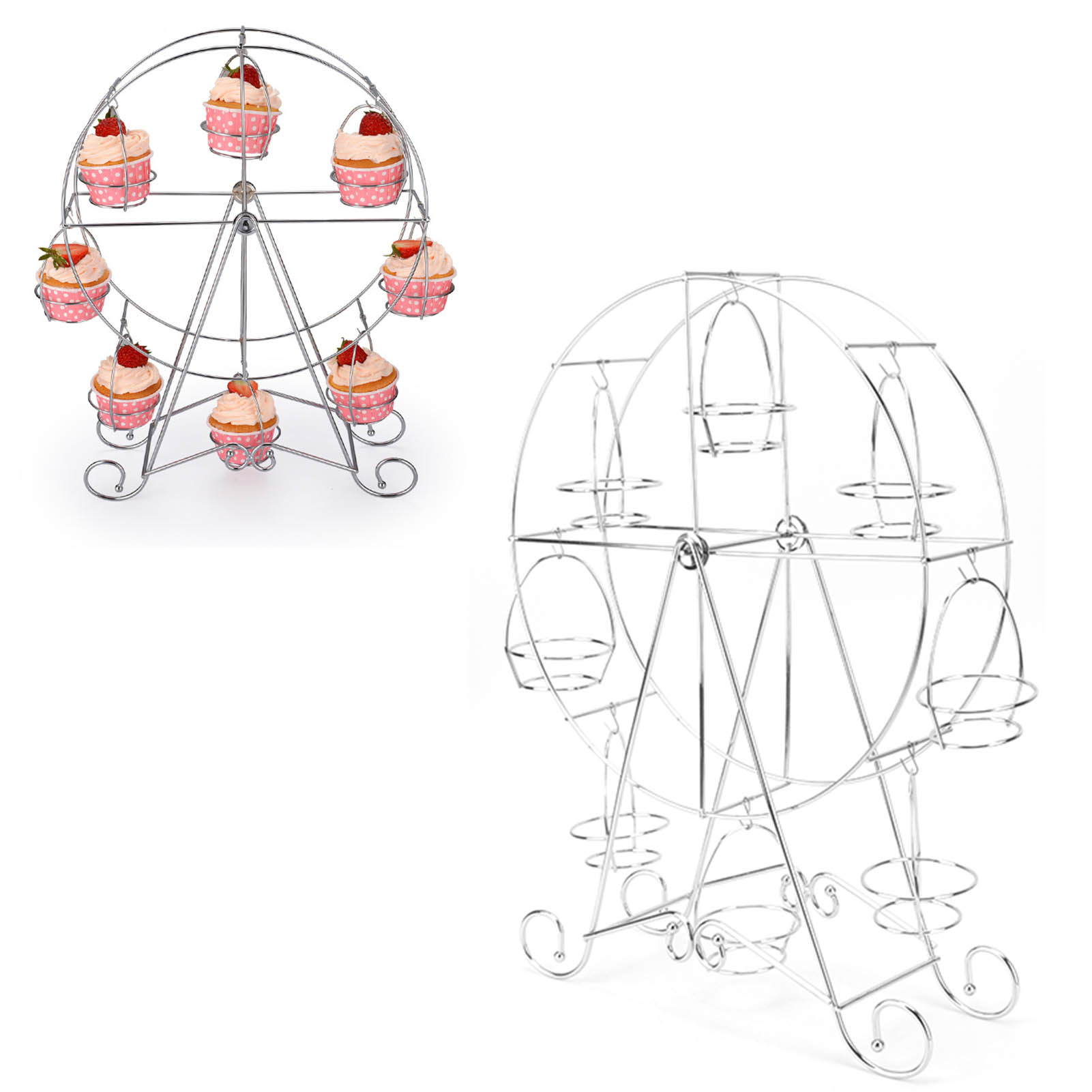 Pulverbeschichteter Kuchenständer Aus Eisen, Großes Rad, Mini-kuchenform Mit Acht Mulden, Drehbarer Eisenständer, Diy-backutensilien