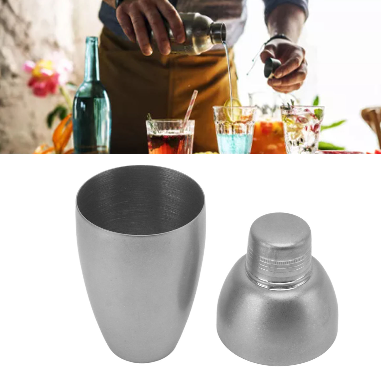 Shaker Aus Edelstahl 304, Zweiteilig, Zweistufiger Barmixer, Mattiert, Moderner Amerikanischer Stil