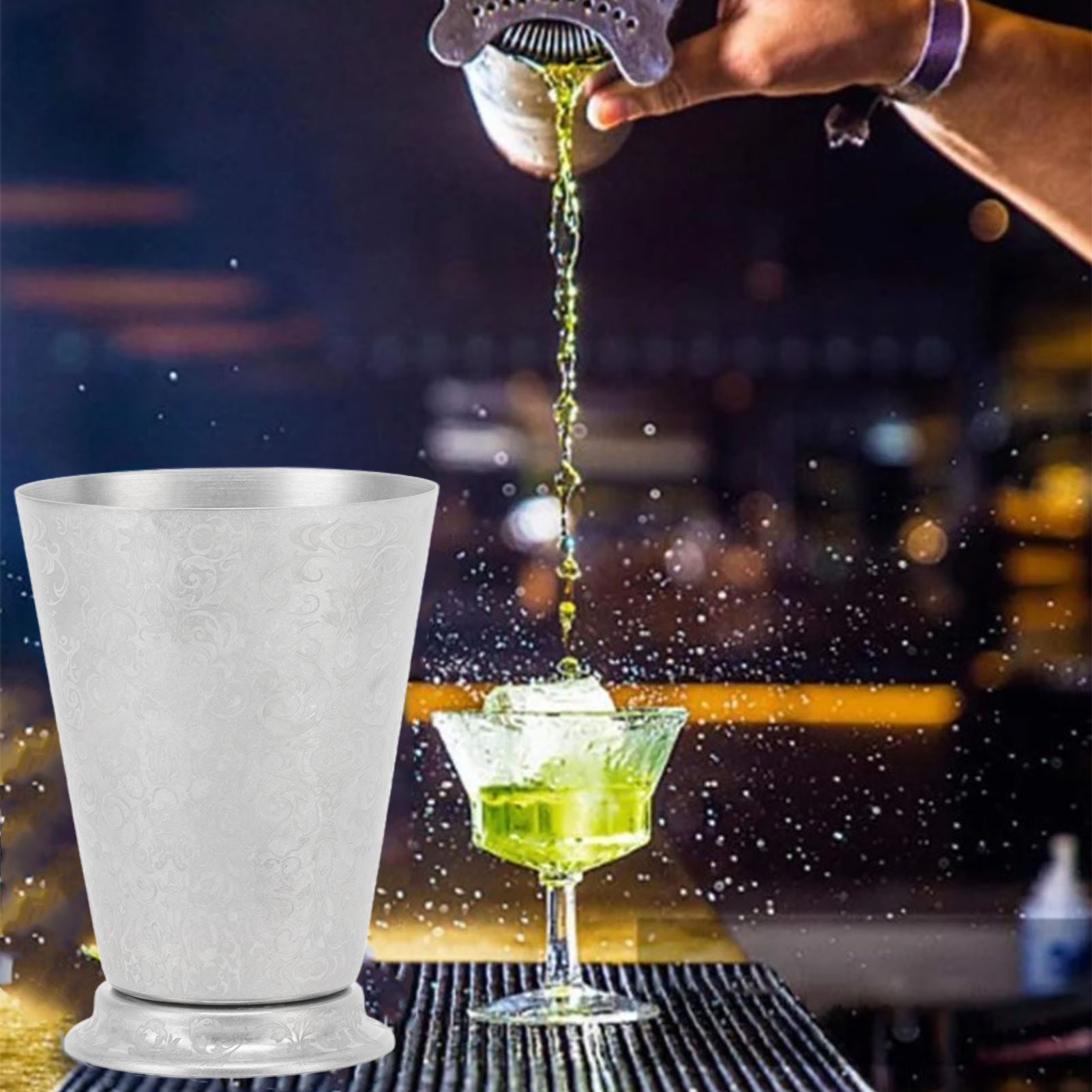 Weingläser Aus Edelstahl 304 Mit Eingravierten Motiven – Rotweingläser, Cocktailgläser, Barzubehör