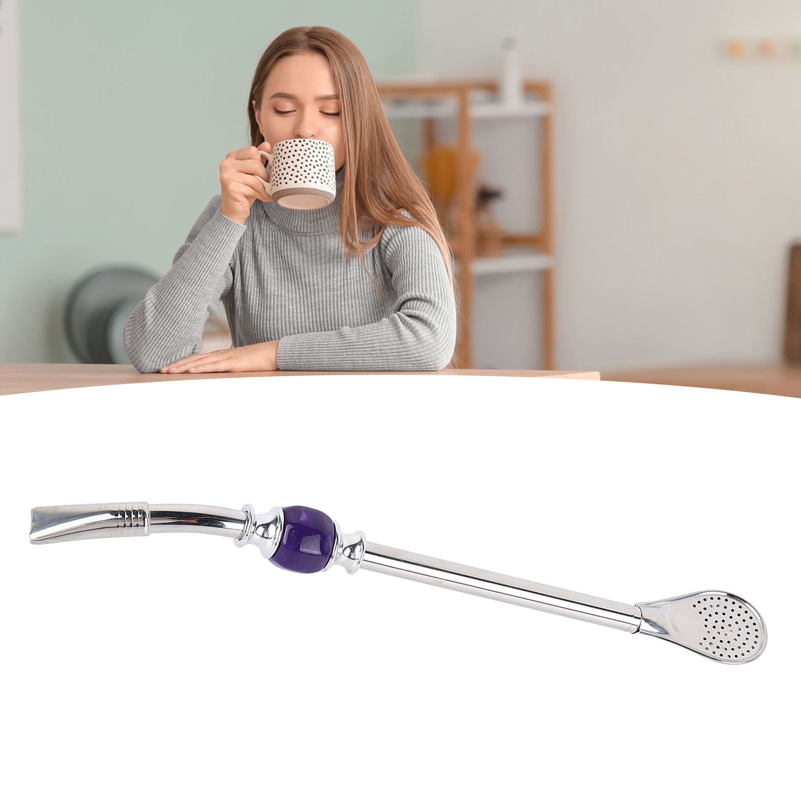Argentinischer Mate-löffel (22 Cm) Mit Strohhalmspitze