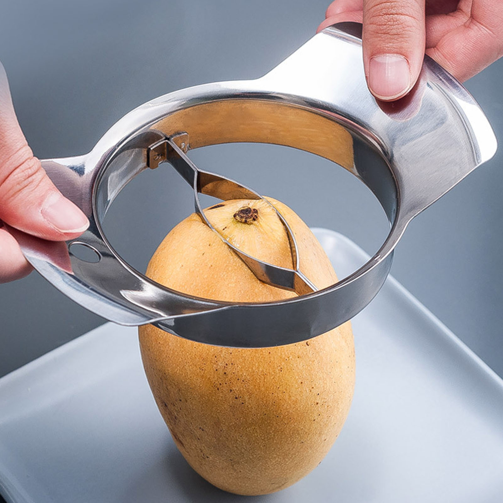 Obstschneider Aus Edelstahl, Apfelschneider, 6-teiliger Apfelschneider, Mangoschäler, Fruchttrenner, Mangoschneider