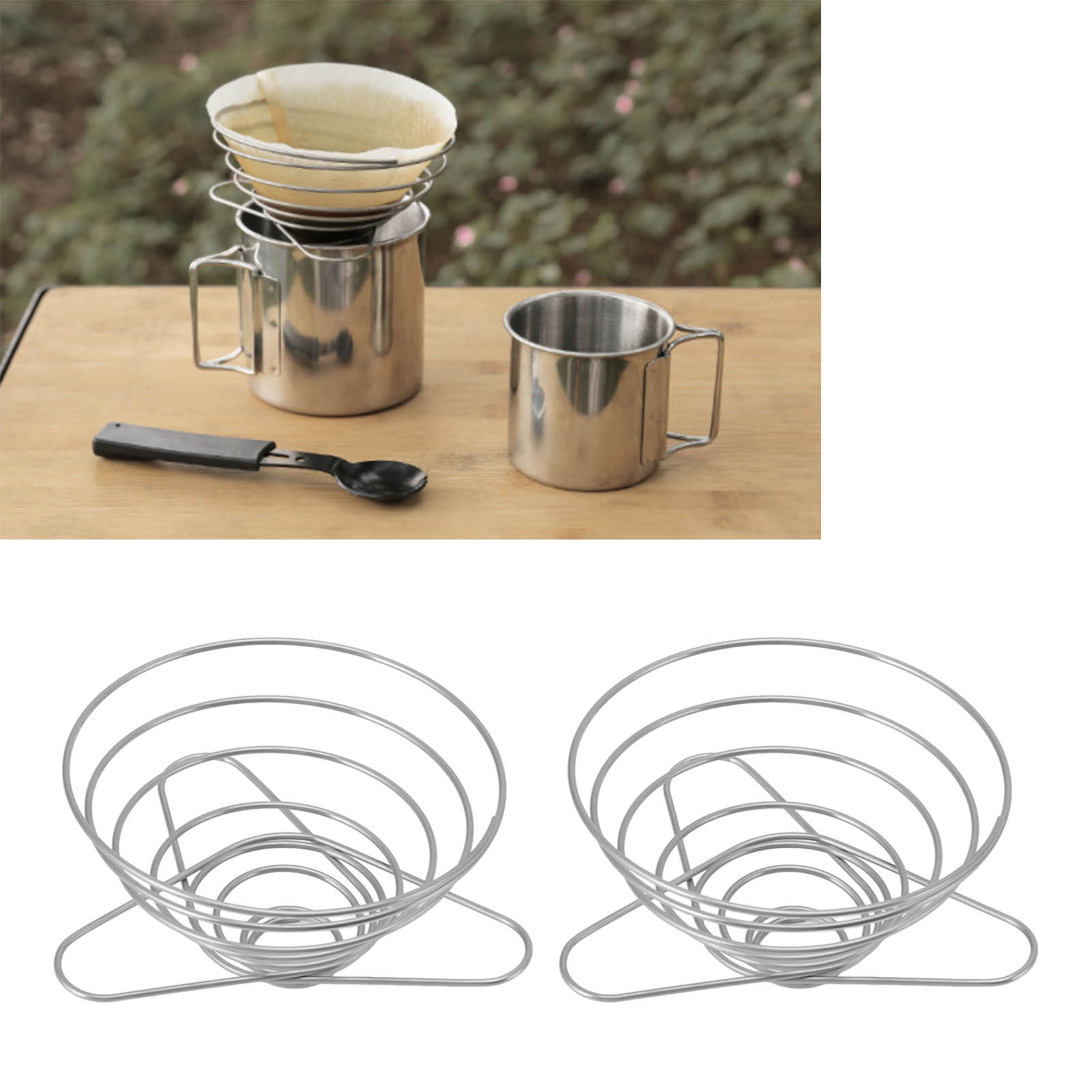 Zusammenklappbarer Kaffeefilter Für Camping, Kaffeefilterhalter, Edelstahl-kaffeefilter Für Langsames Brühen, Mittlere Größe.
