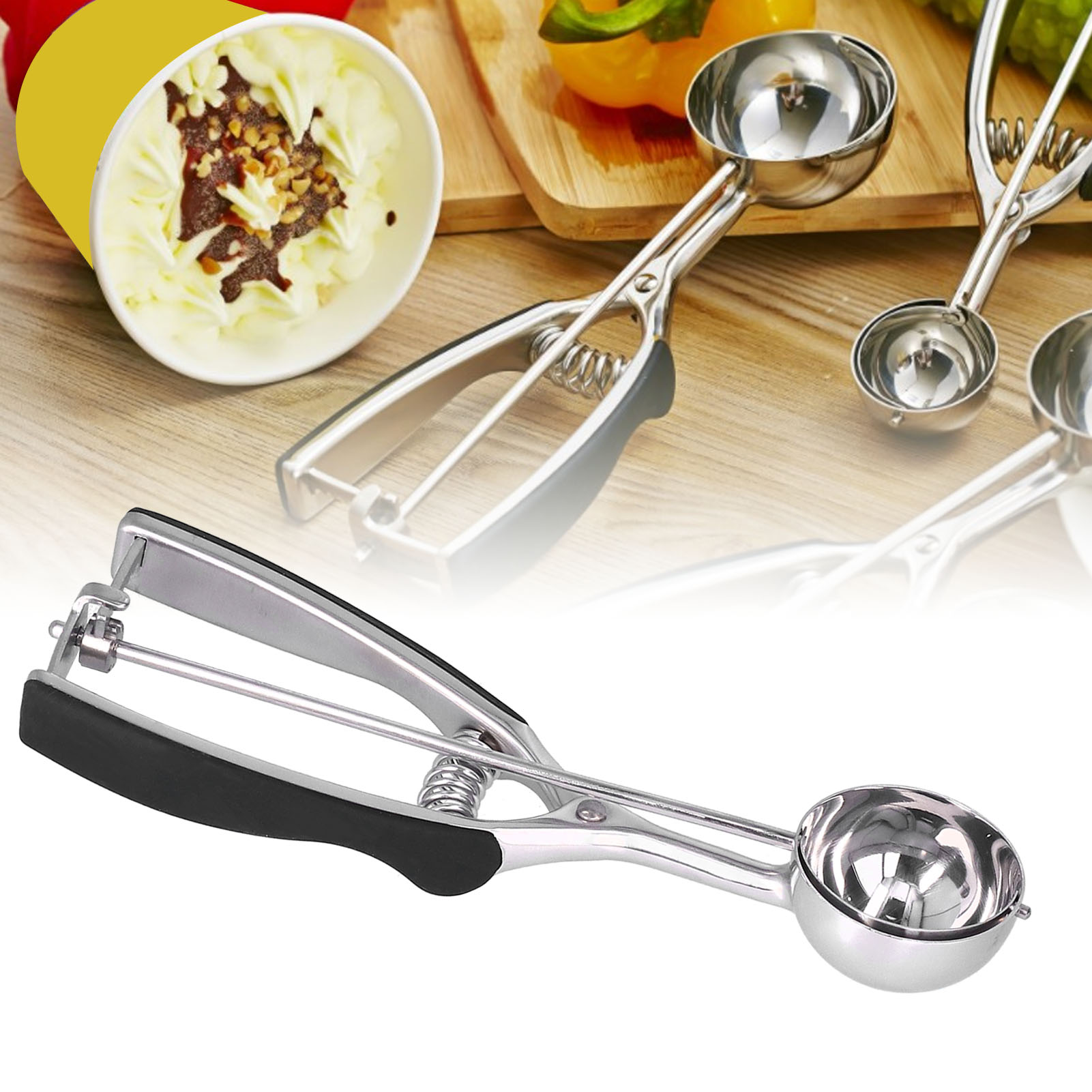 Eiskugelportionierer Aus Edelstahl, Eis- Und Fruchtportionierer, Wassereisportionierer J10190p 55 Mm