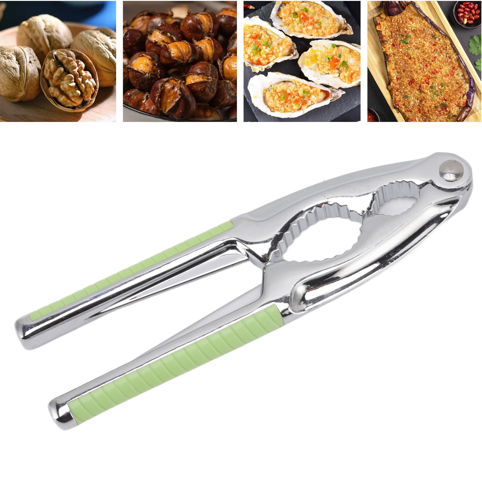 Haushalts-knoblauchpresse Aus Zinklegierung, 2-in-1-knoblauchschäler Und Nussknacker