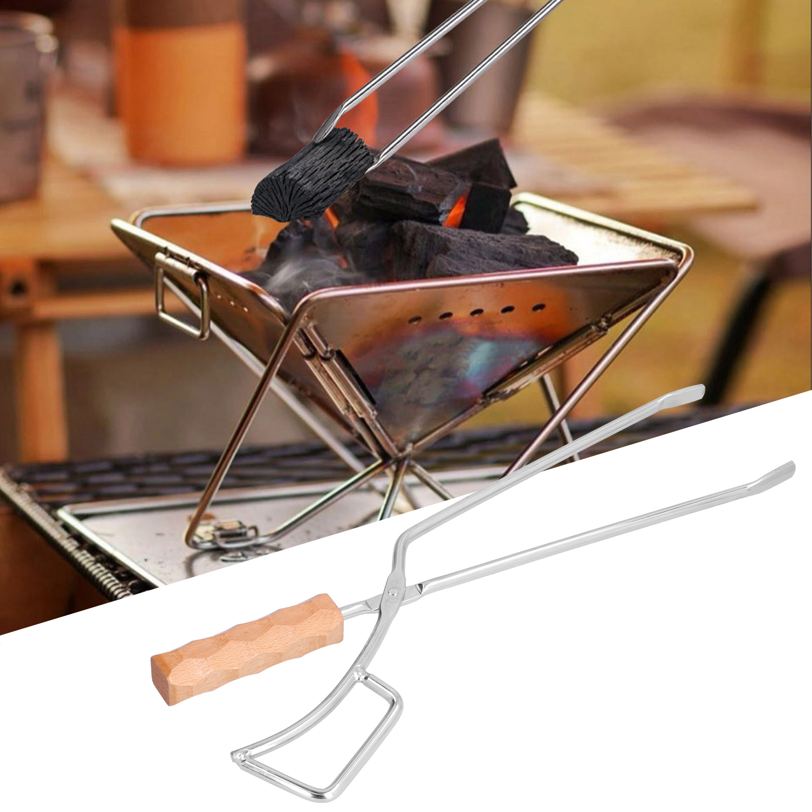 Feuerzangen Für Den Außenbereich, Geeignet Für Edelstahlgrills, Holzkohlegrills, Längliche Holzkohlezangen Und Entenschnabelförmige Feuerzangen.
