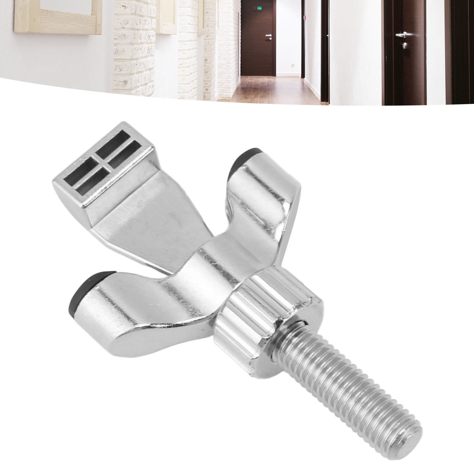 Verstärkter Türstopper, Dicker Und Schwerer, Für Hotelsicherheit, Tragbare Türschlösser, Silber.