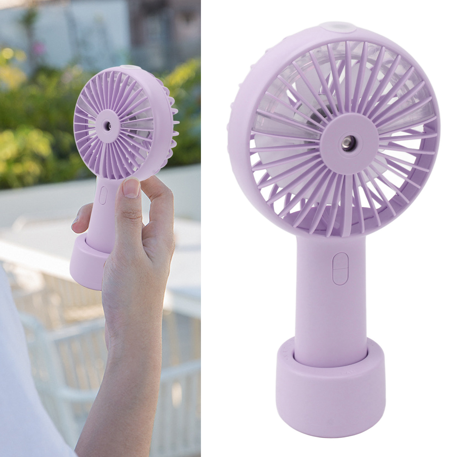 Tragbarer Handventilator, Ultraleiser Mini-usb-tischventilator, Lila.