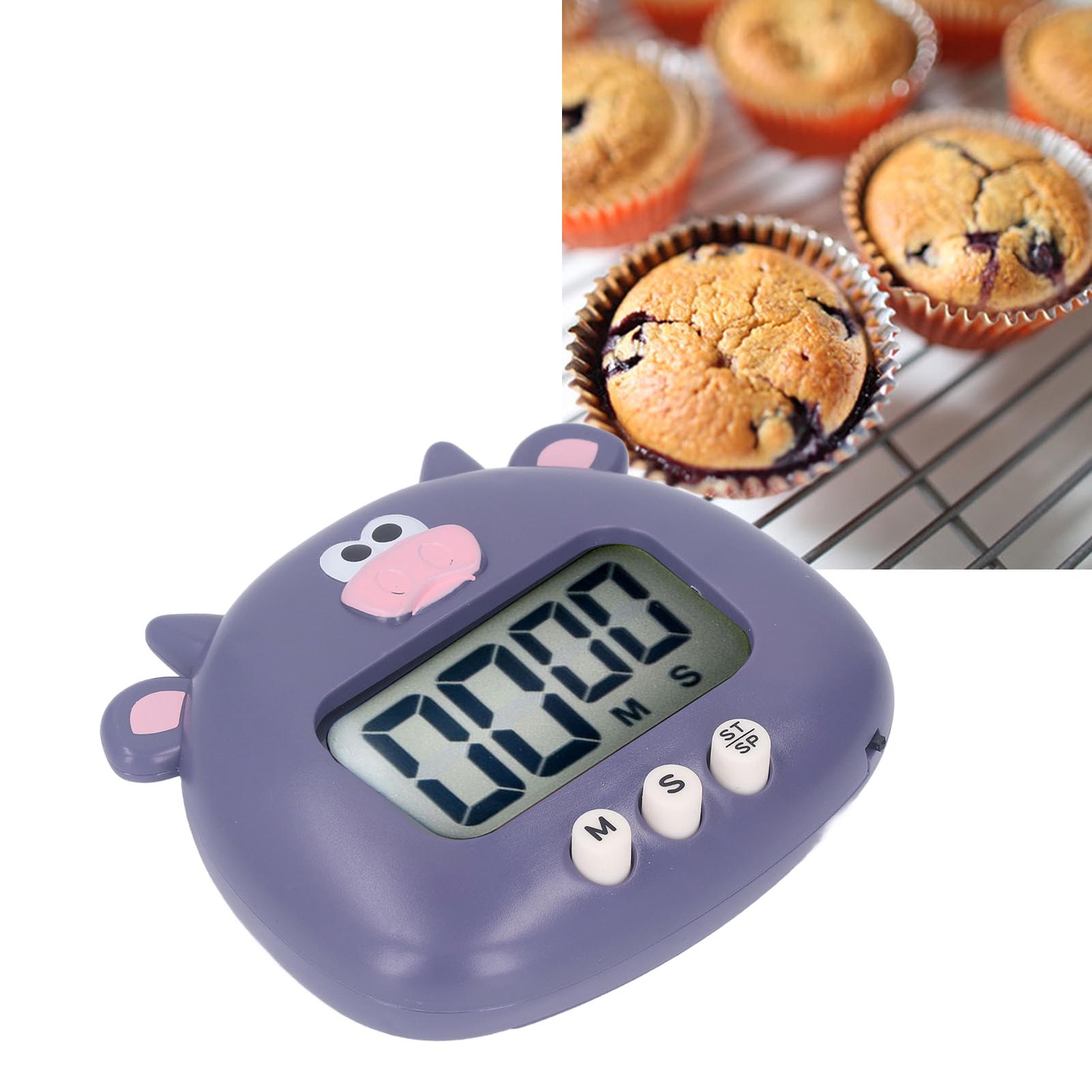 Elektronischer Timer, Timer Mit Cartoon-tiermotiv, Ofentimer, Lila Kuh
