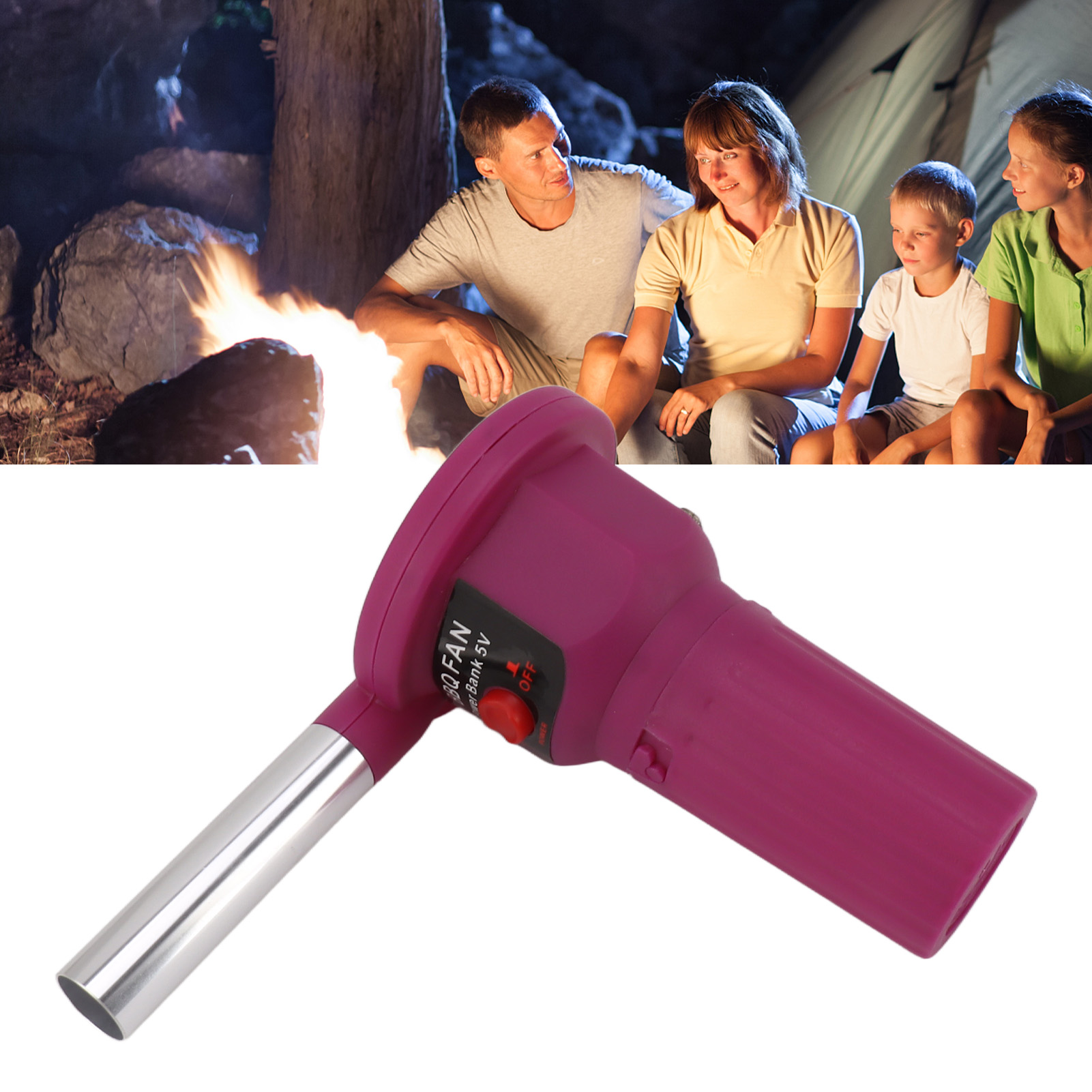 Verbesserter 5v-gleichstrom-grilllüfter In Lila Mit Usb-kabel Fd312a