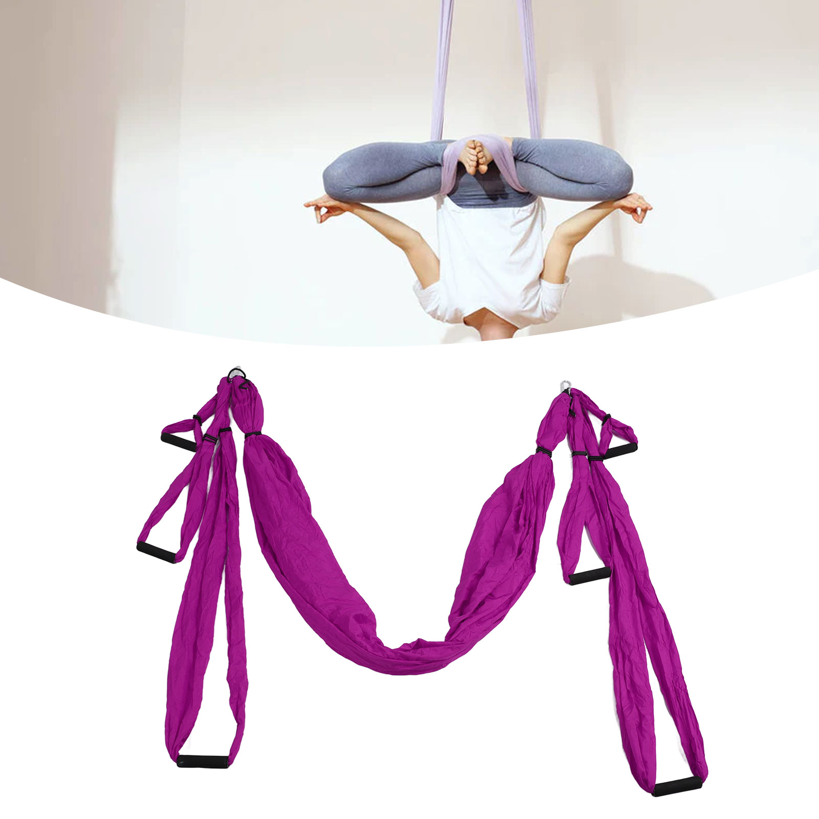 Indoor-hängematte Für Aerial Yoga, Yogaschaukel, Fitness-hängematte, Outdoor-fallschirmstoff, Anti-schwerkraft-lila.