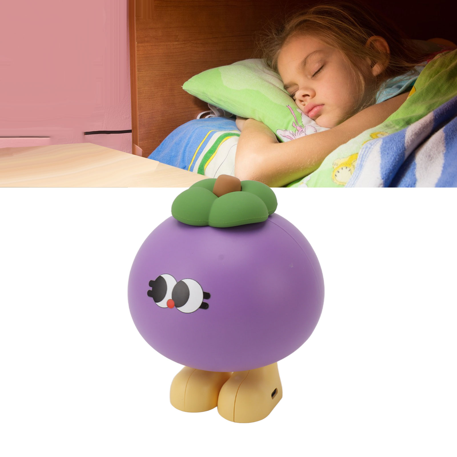 Niedliches, Fruchtförmiges Silikon-nachtlicht, Usb-aufladbar, Dimmbar, Ideal Für Kinder, Mangostan-design.