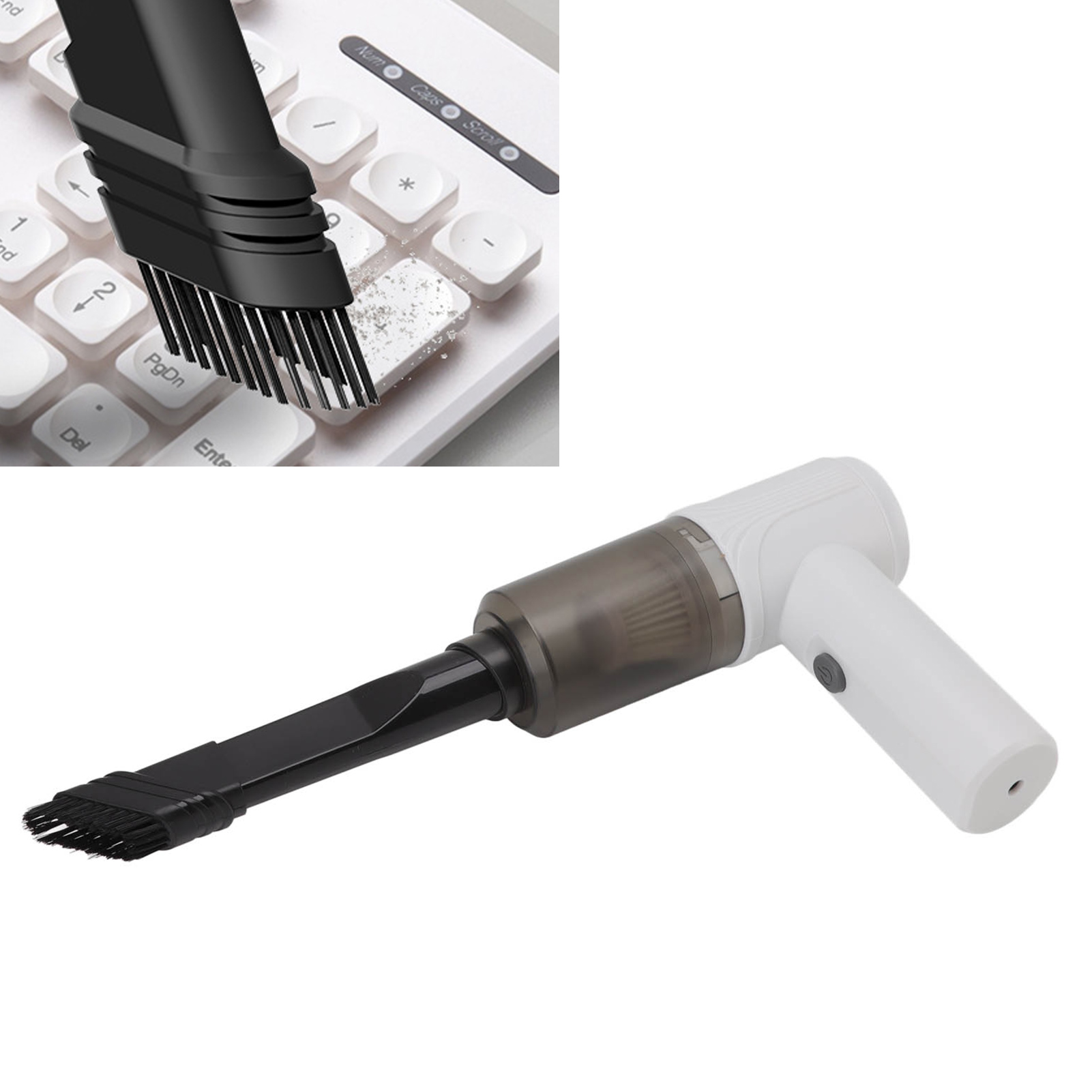 2-in-1 Autostaubsauger, Luftpumpe, Usb-wiederaufladbarer Handstaubsauger, Weiß