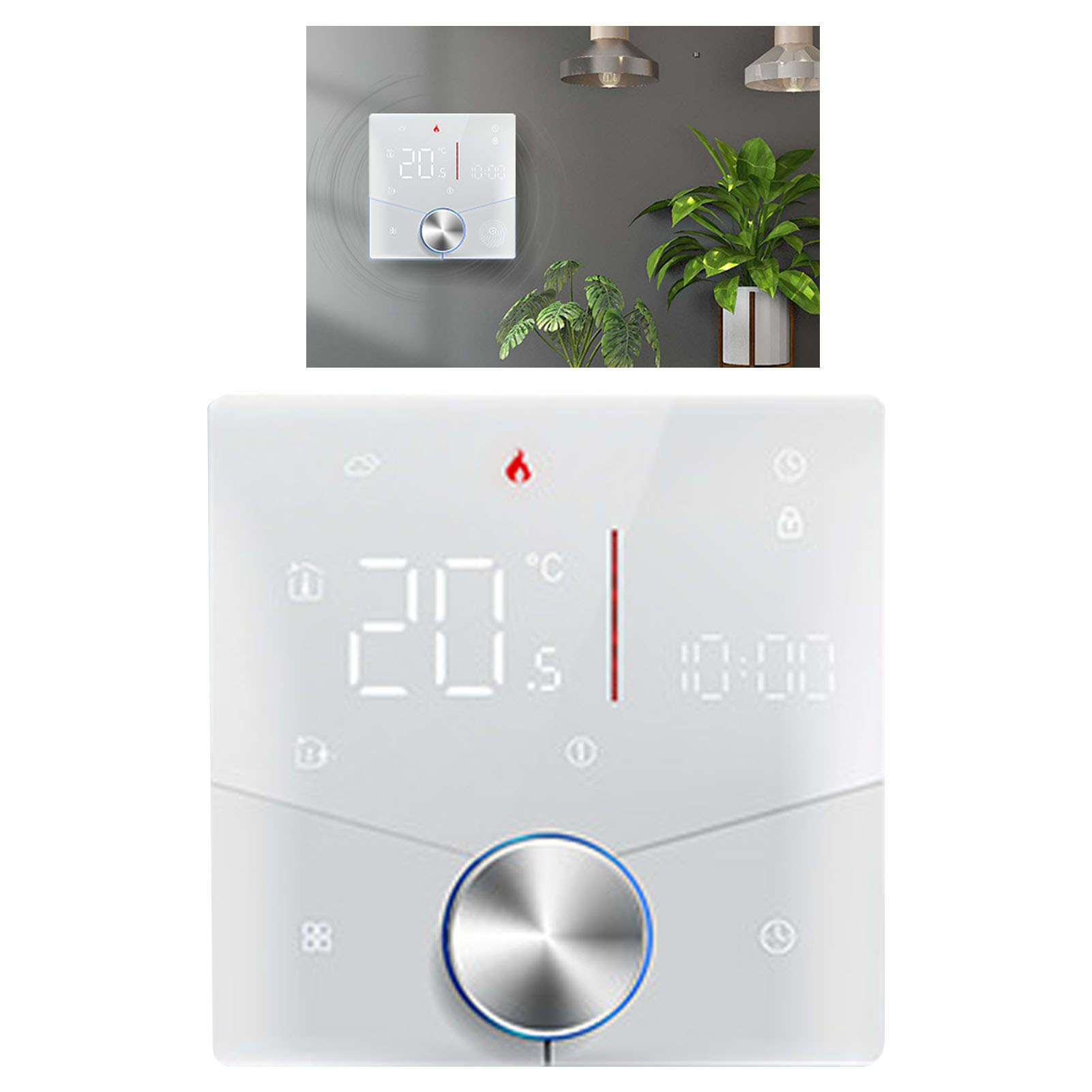 Intelligenter, Programmierbarer Wlan-thermostat Mit Heiztaste, Farb-lcd-display Und Temperaturregler. Digitaler 3a-fußbodenheizungsthermostat Für Saunen. Alexa-kompatibel (weiß).