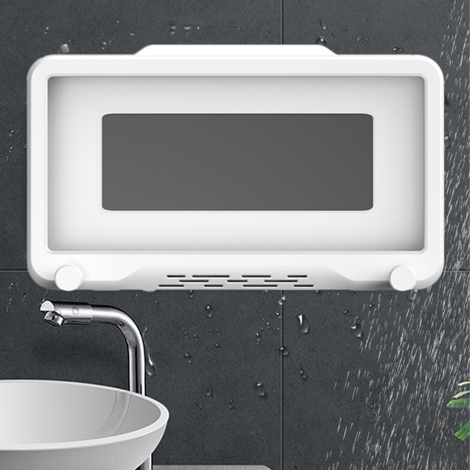 Neuer Drehbarer Handyhalter, Kein Bohren Erforderlich, Wasserdicht, Geeignet Für Dusche, Toilette Und Badezimmer (weiß)