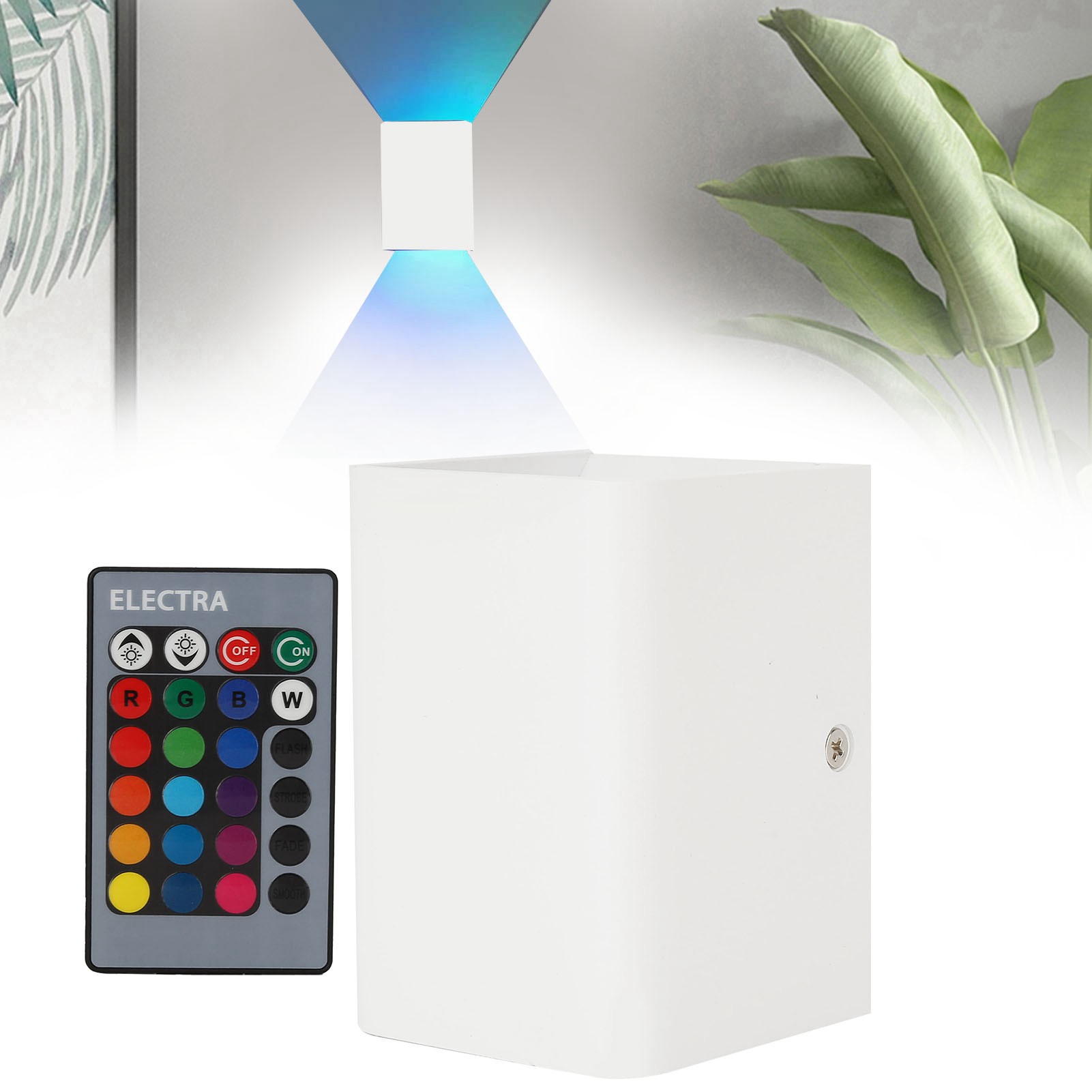 Rgbw-wandleuchte Mit Fernbedienung, 5 W, Aus Aluminium, Moderner Und Minimalistischer Skandinavischer Stil, Ideal Für Schlafzimmer, Flur, Wohnzimmer Oder Treppenhaus. Dekorativer Weißer Schirm.