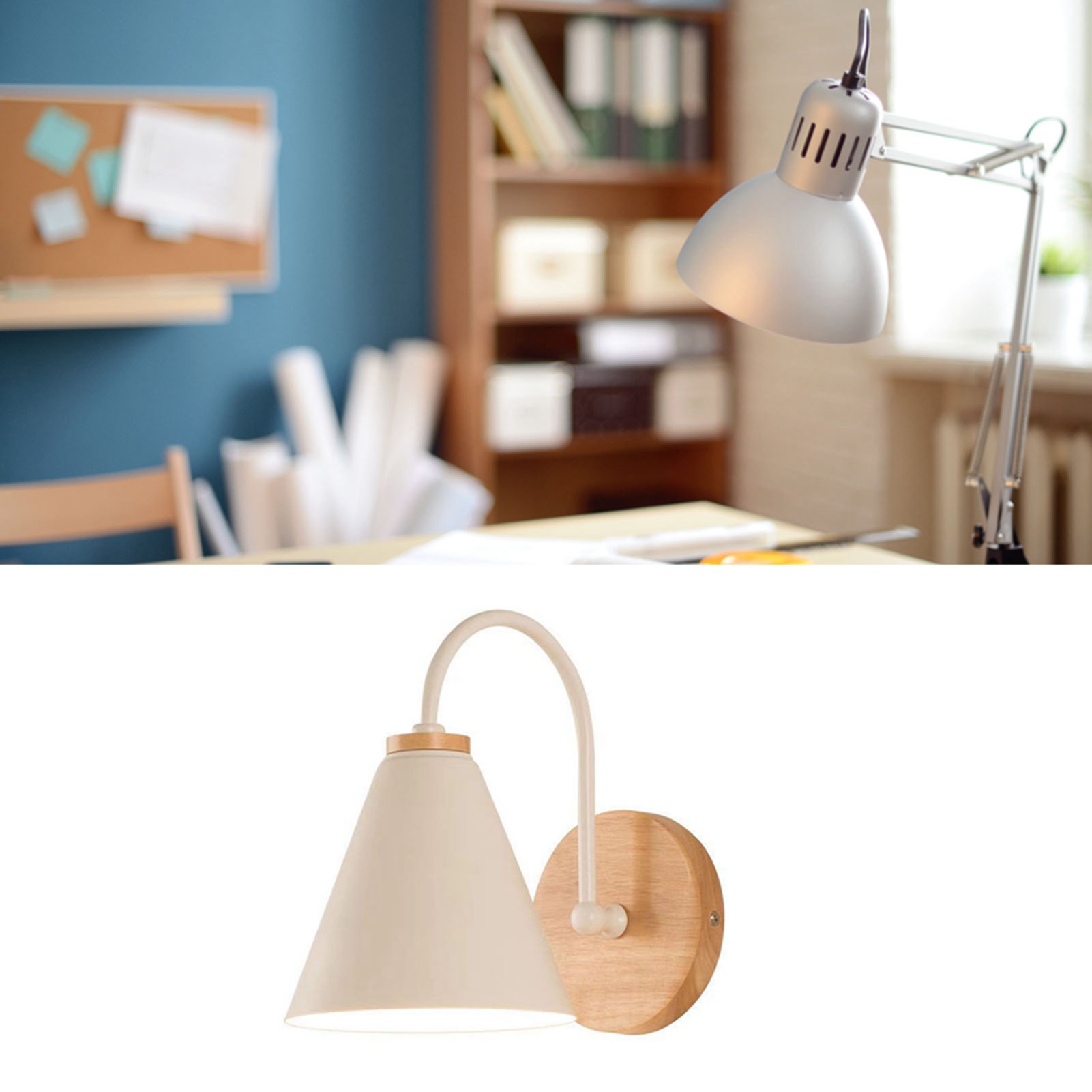 Minimalistische Wandleuchte Für Den Flur, Wandleuchte Neben Dem Bett Fürs Schlafzimmer, Geschwungene Wandleuchte Im Nordischen Stil Für Wohnzimmer, Flur Oder Büro, Weiß Ohne Leuchtmittel.