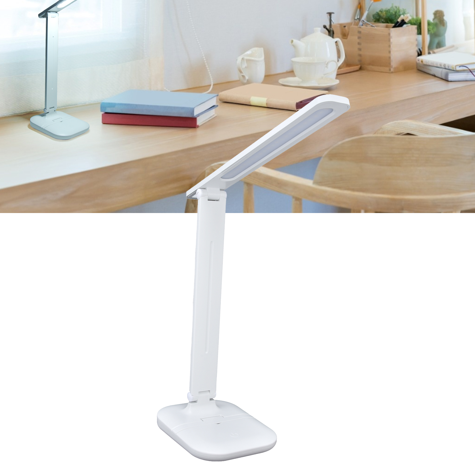 Verstellbare, Faltbare Schreibtischlampe, Die Die Augen Schont, Ideal Für Schüler, Kinderwohnheime, Büros Und Schlafzimmer.