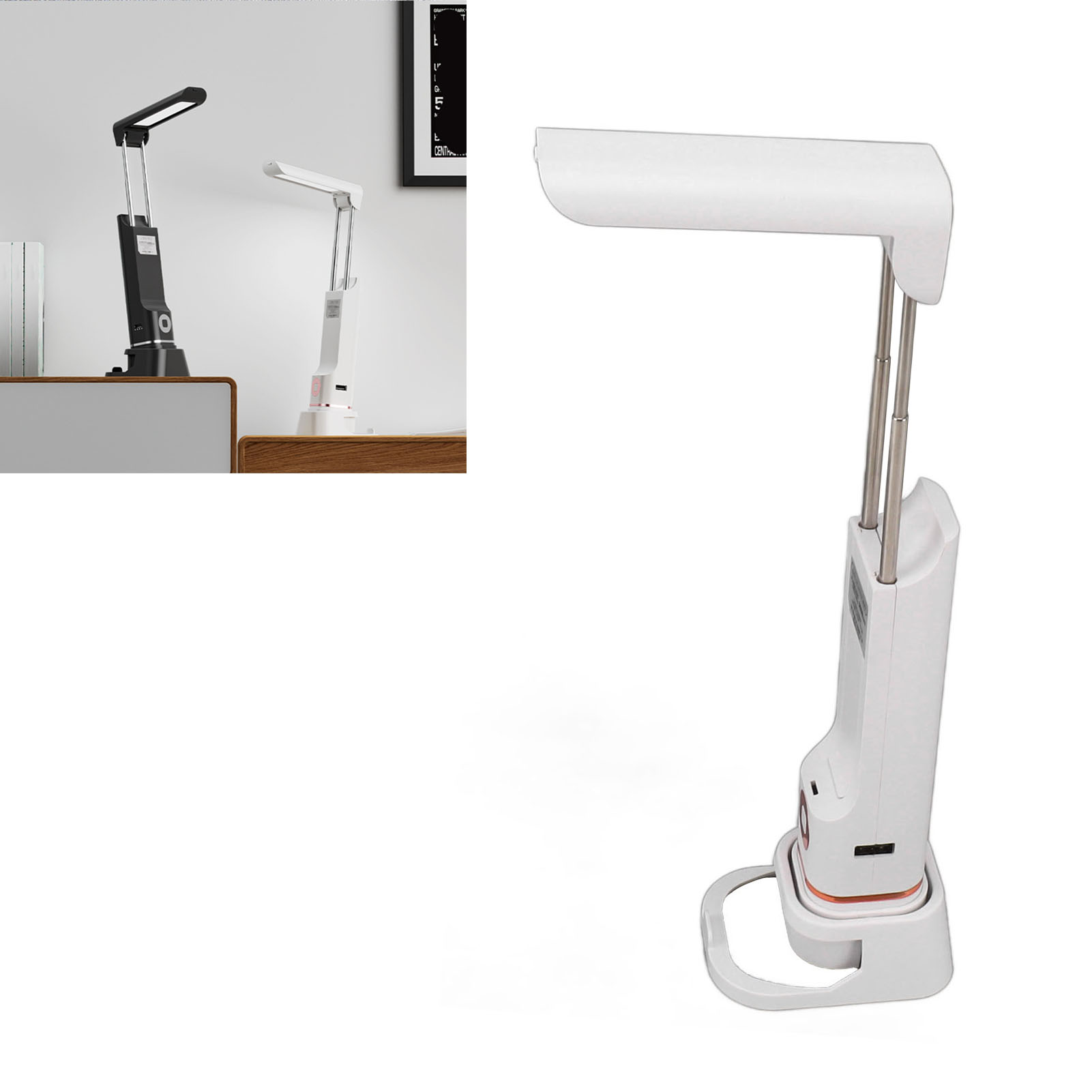 Multifunktionale Schreibtischlampe Mit Augenschutz, Nachtlicht Zum Lernen Und Lesen, Nachttischlampe, Wiederaufladbare Schreibtischlampe, Mini-powerbank, Weiß