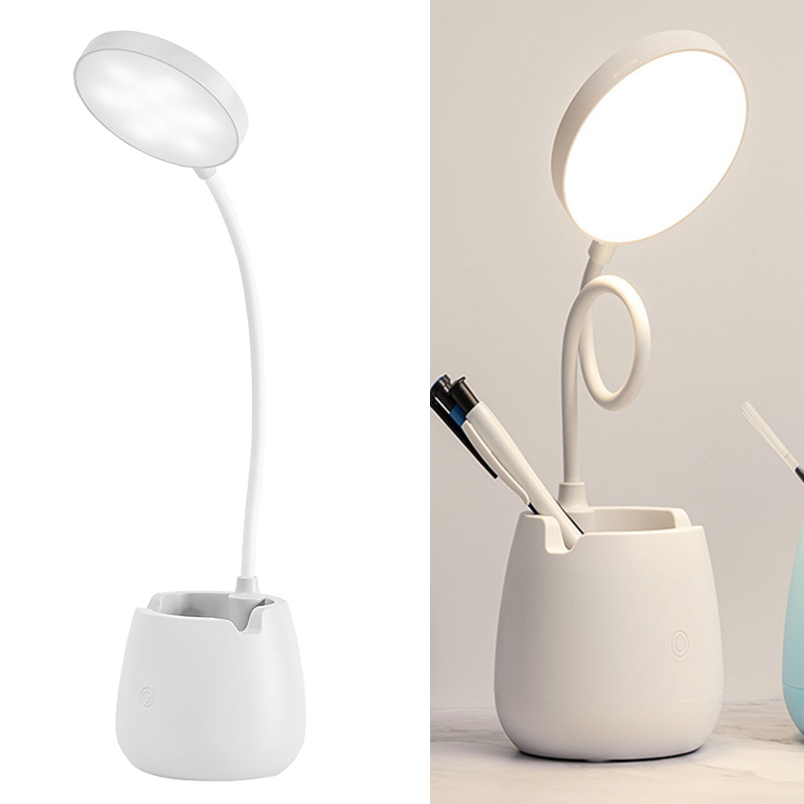Wiederaufladbare Led-nachttischlampe Mit Augenschutz Für Schlafzimmer, Studentenwohnheime, Zum Lernen Und Lesen Dreifarbig Wechselndes Weißlicht.