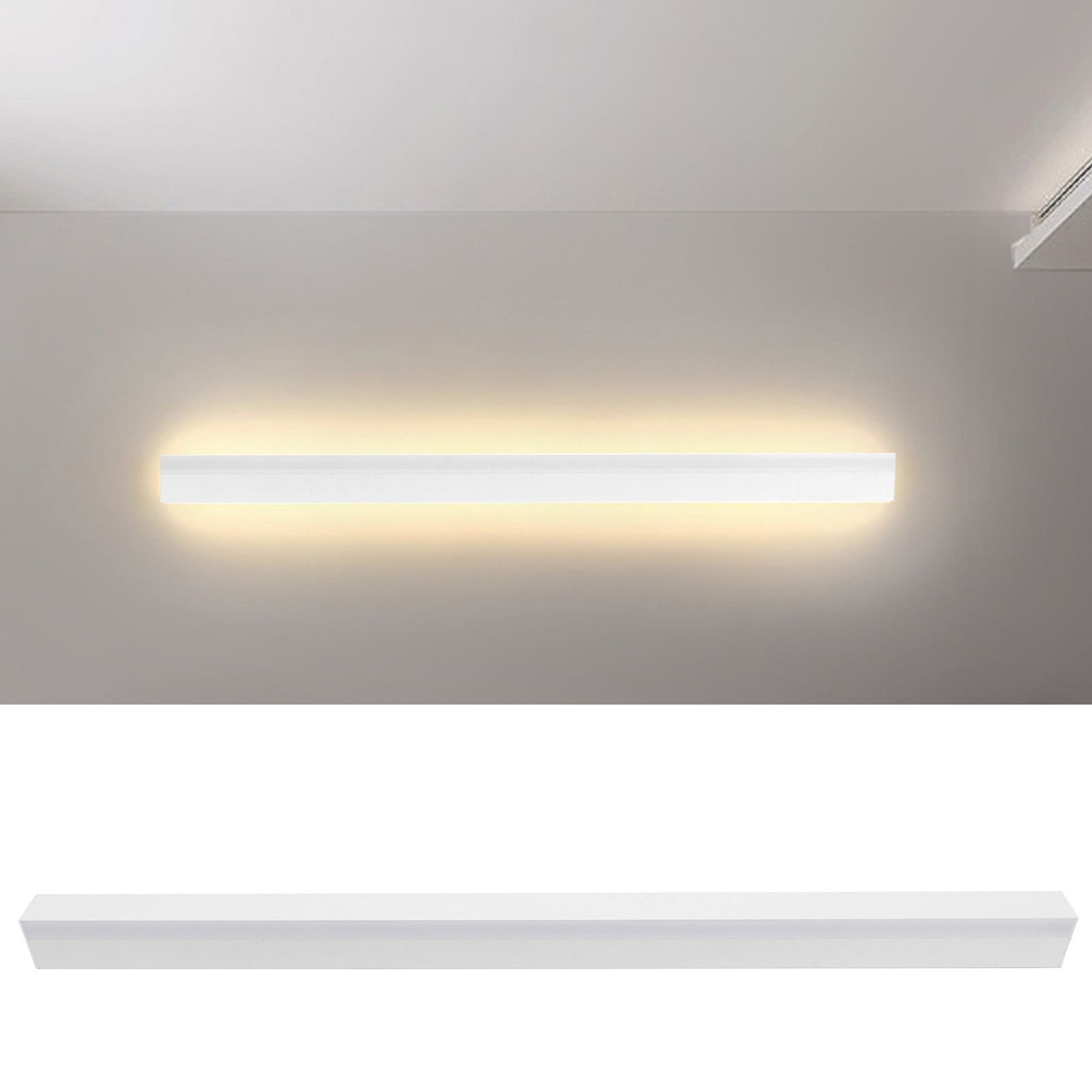 Moderne Led-wandleuchte Mit Metallband, Lange Lichtleiste, 100 Cm, Ideal Für Villen Und Flure.