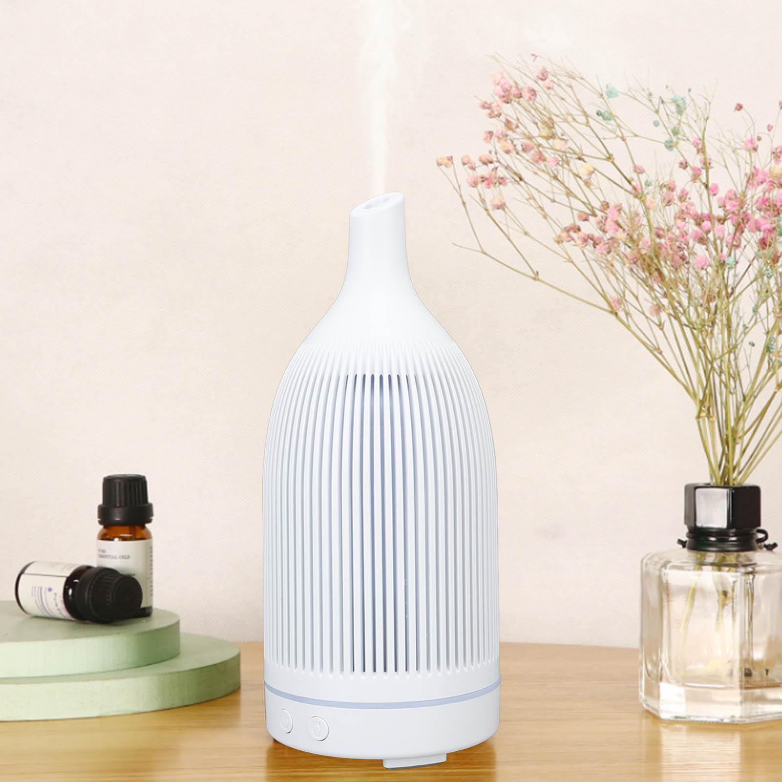 Aromalampe Mit Sieben Farben, Perforierter Aromadiffusor, Mini-usb-luftbefeuchter Für Den Schreibtisch, Aromadiffusor Für 200-ml-weinflaschen