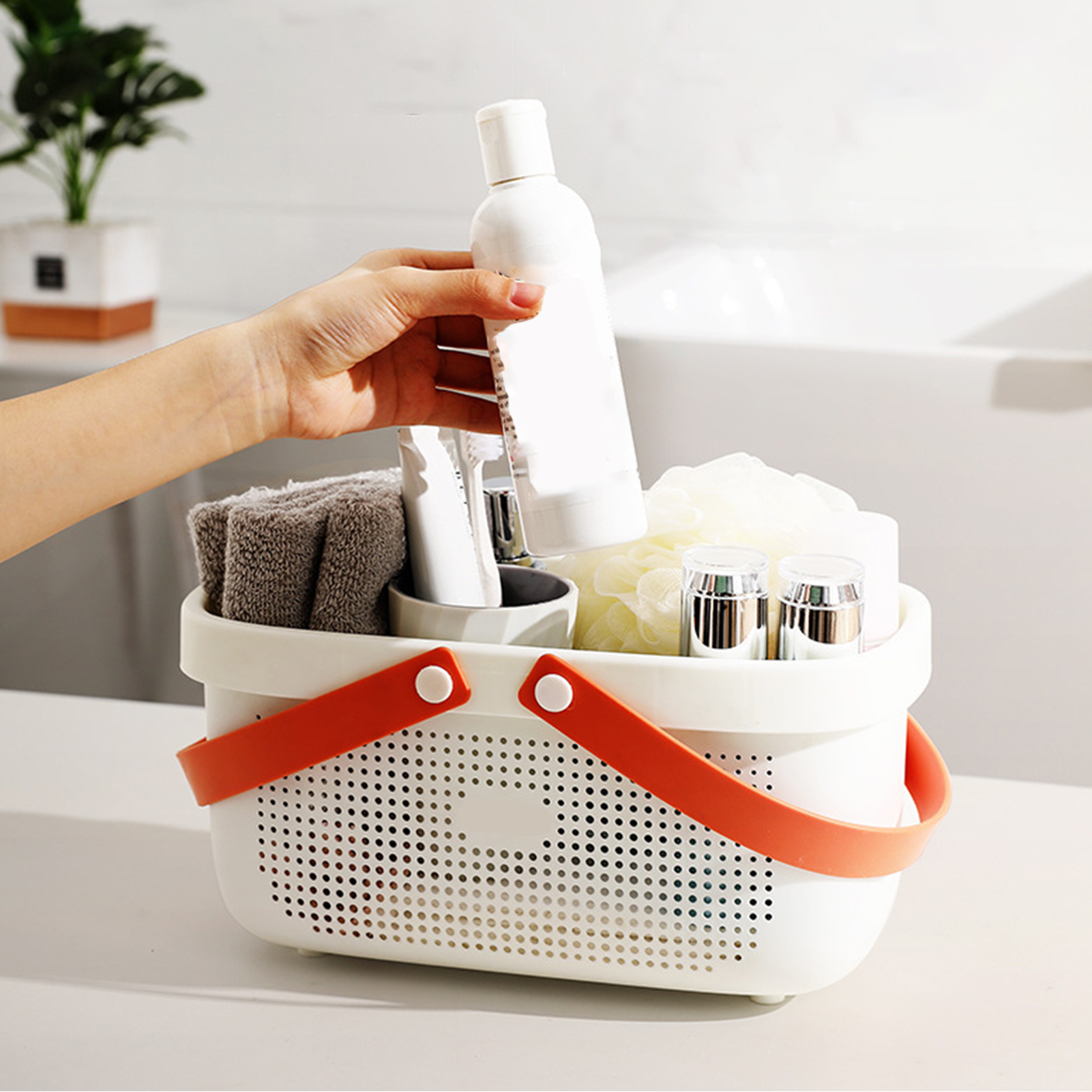 Tragbarer Badewannenkorb Für Bad/duschkorb/spa-topf/aufbewahrungskorb Für Shampoo/duschgel/badekorb