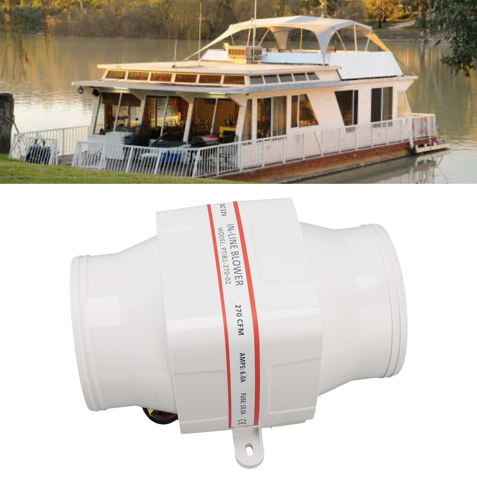 12-v-inline-lüfter Für Motorraum, Küche, Wohnmobil Und Badezimmer (trocknungs- Und Belüftungssystem), 270