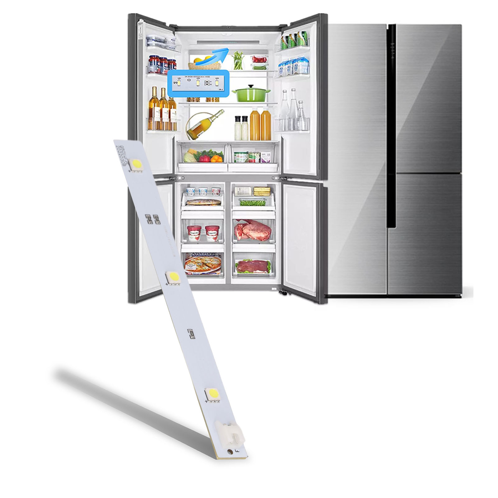 Led-lichtleiste Für Kühlschrankkühlung, Weißes Licht, Dc12v, Kompatibel Mit Electrolux Ese5919 Kühlschrank, Lichtpanel-zubehör Cqc08134027008.