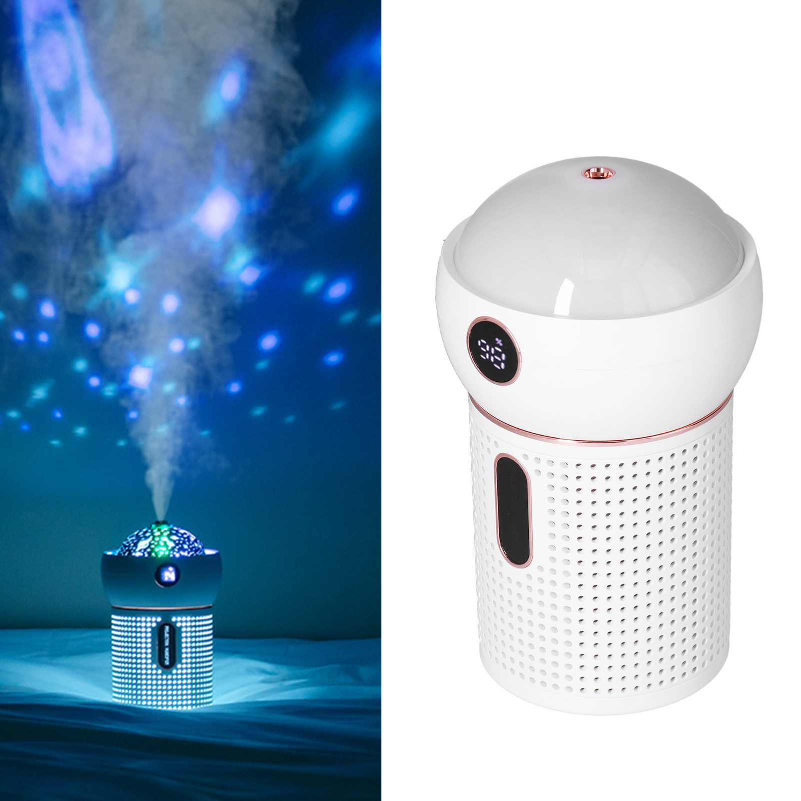 Großvolumiger Luftbefeuchter Mit 630 Ml Fassungsvermögen, Einzelsprühfunktion, 360°-luftbefeuchter, Auto-luftbefeuchter, Überhitzungsschutz, Usb-aufladbar, Weiß.